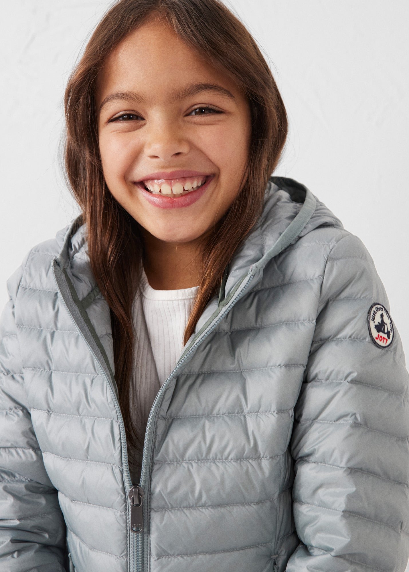 Carla lightweight hooded children's down jacket JOTT Grey