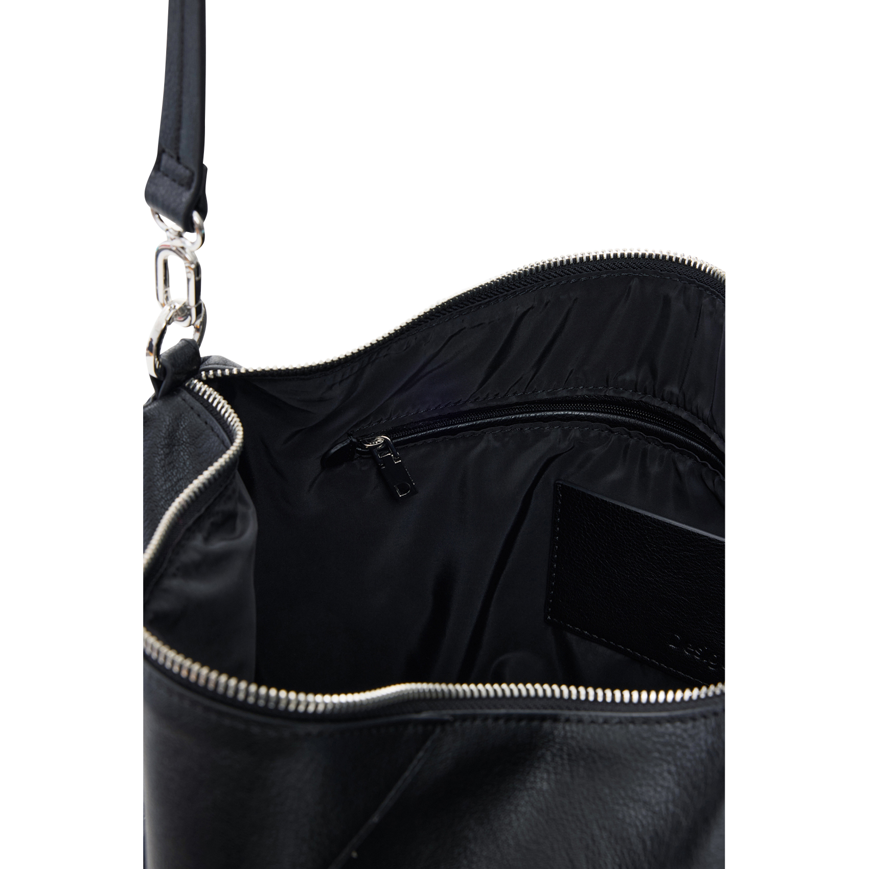 Grote tas met ritssluiting en logo bedel DESIGUAL Zwart