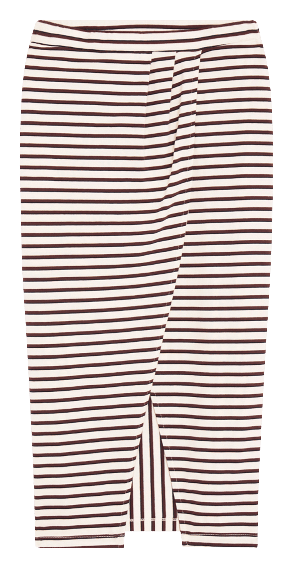 Halflange, gestreepte rok ROSEANNA Beige