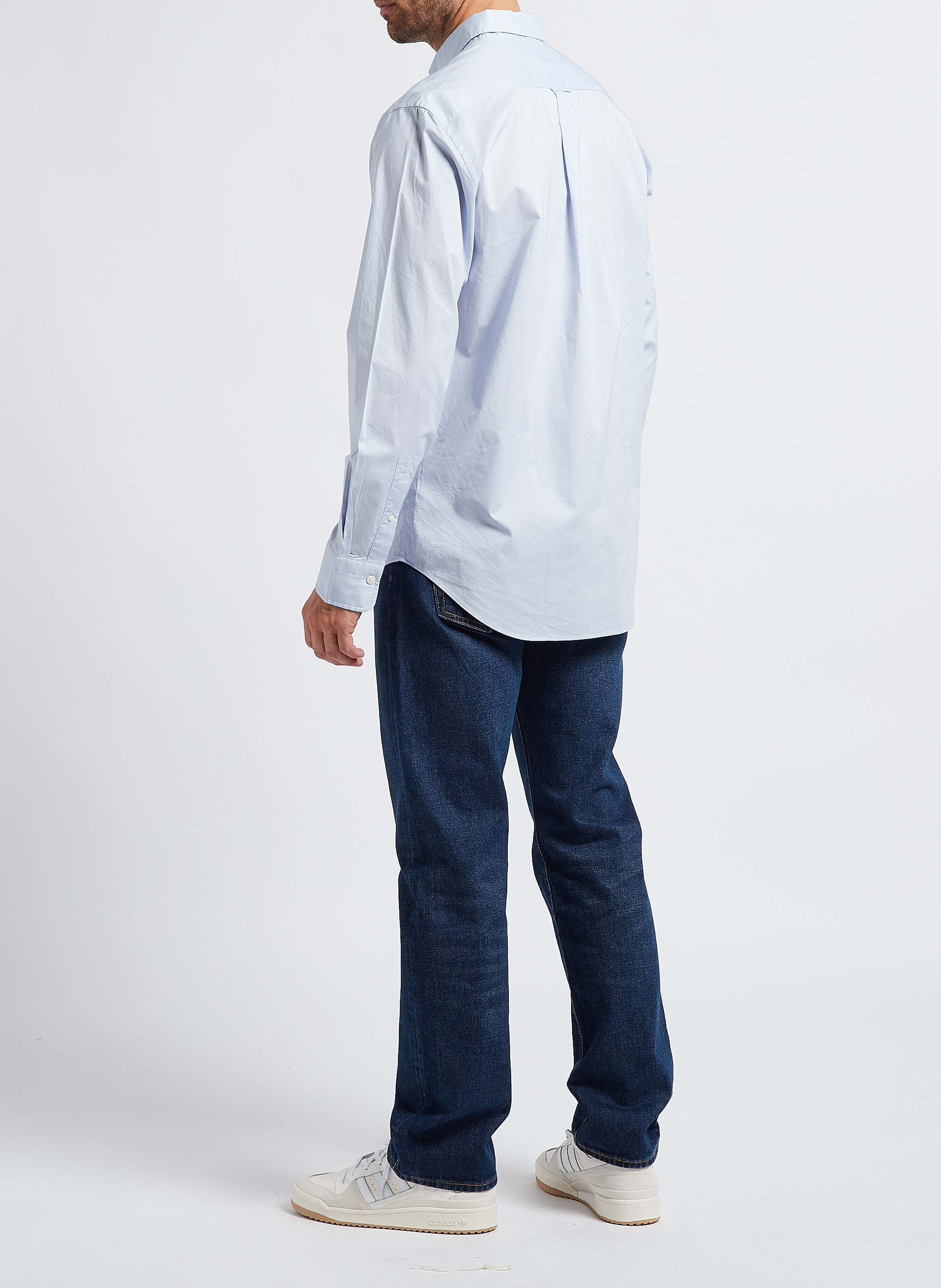 Straight-cut recycled cotton shirt with classic collar GANT Blue