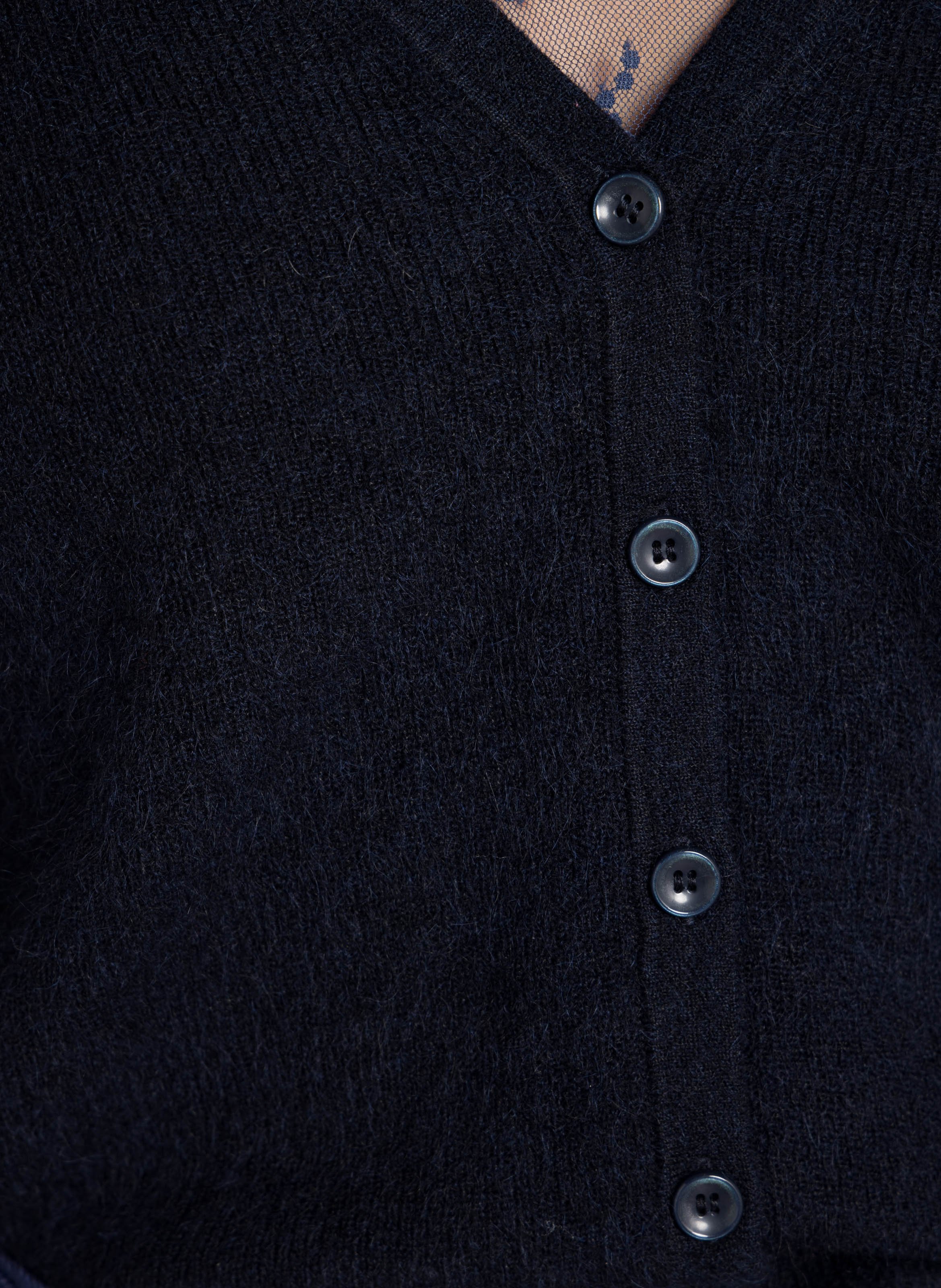 Recht, gebreid vest met V-hals MAISON 123 Blauw