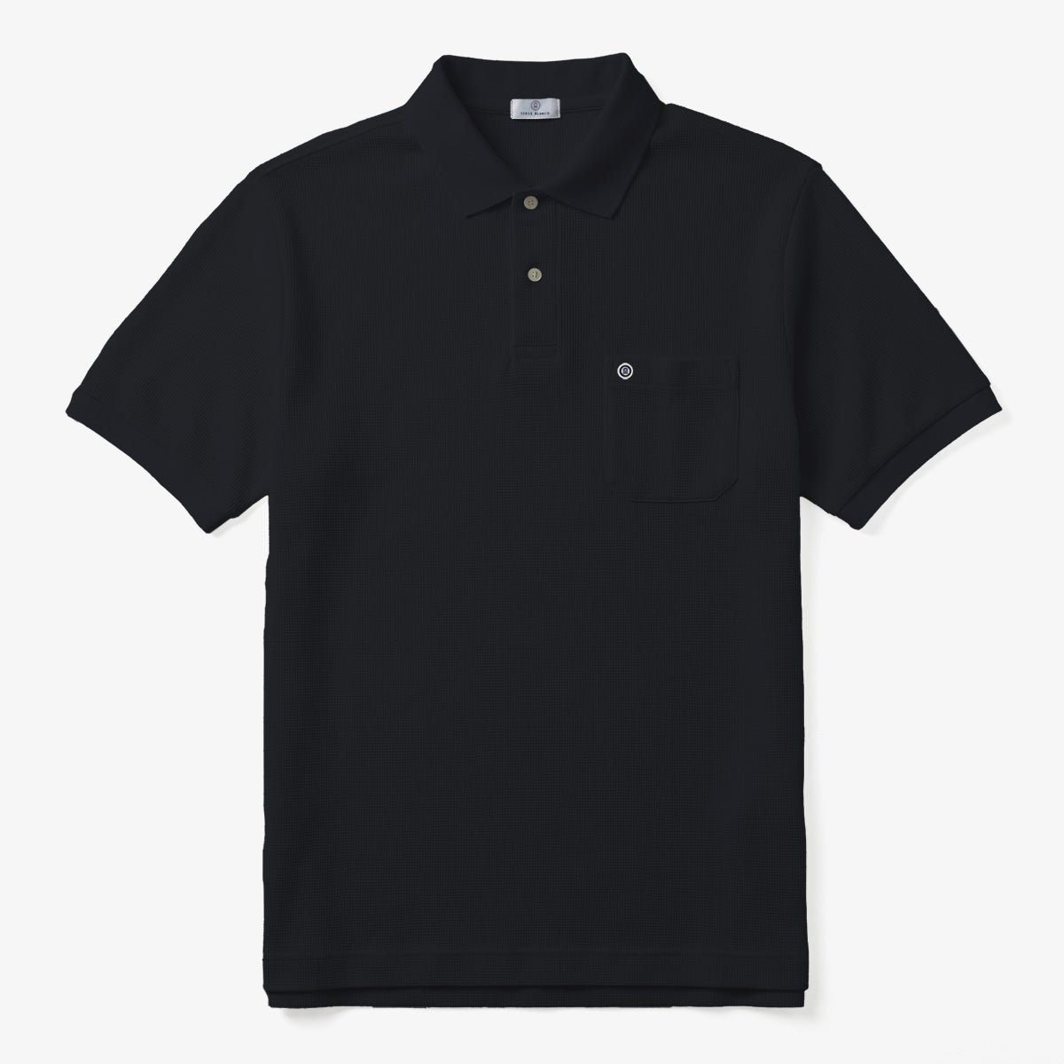 Short-sleeved waffle cotton polo SERGE BLANCO Blue