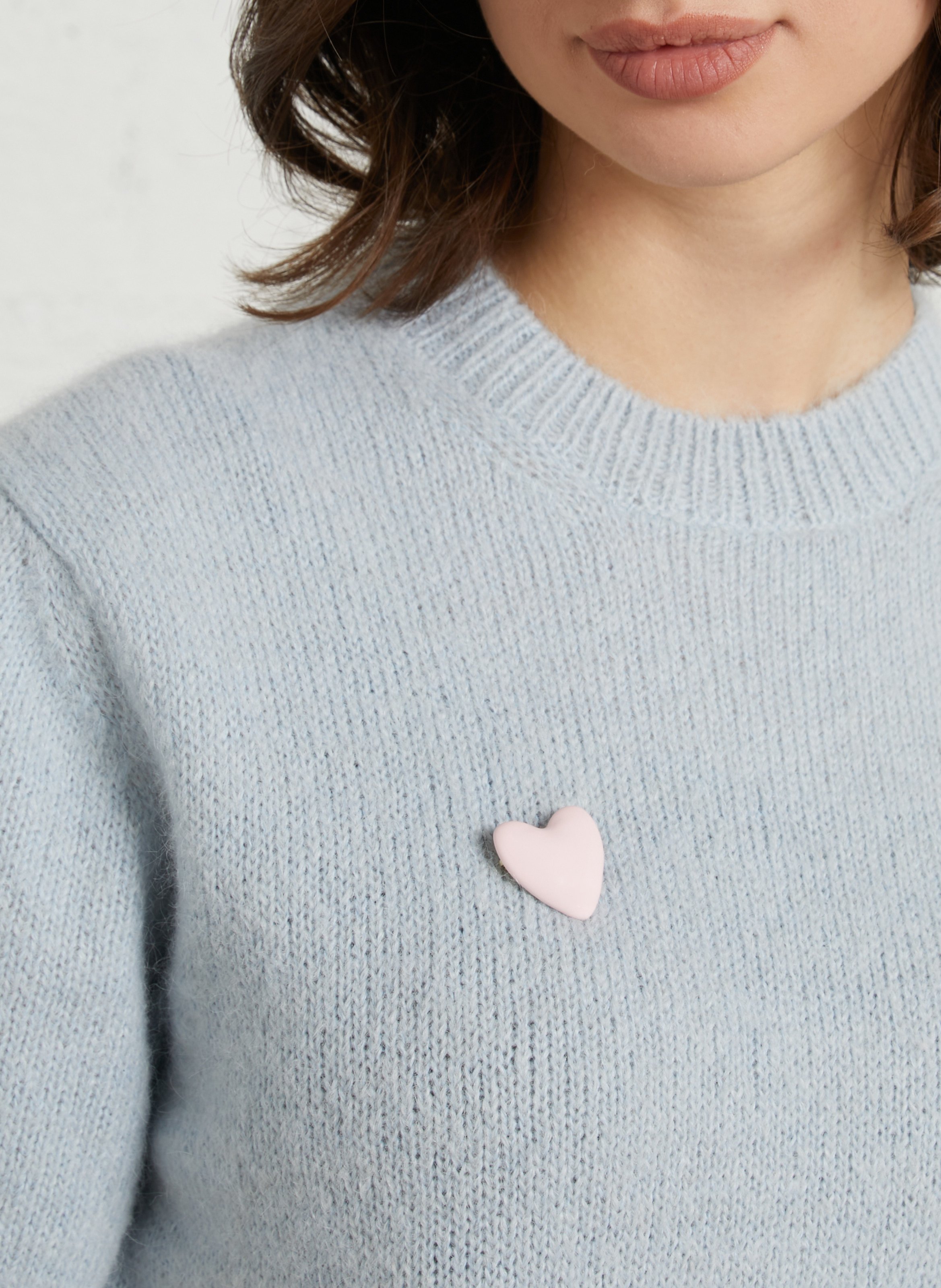 Heart-shaped brooch in mixed brass DES PETITS HAUTS Golden