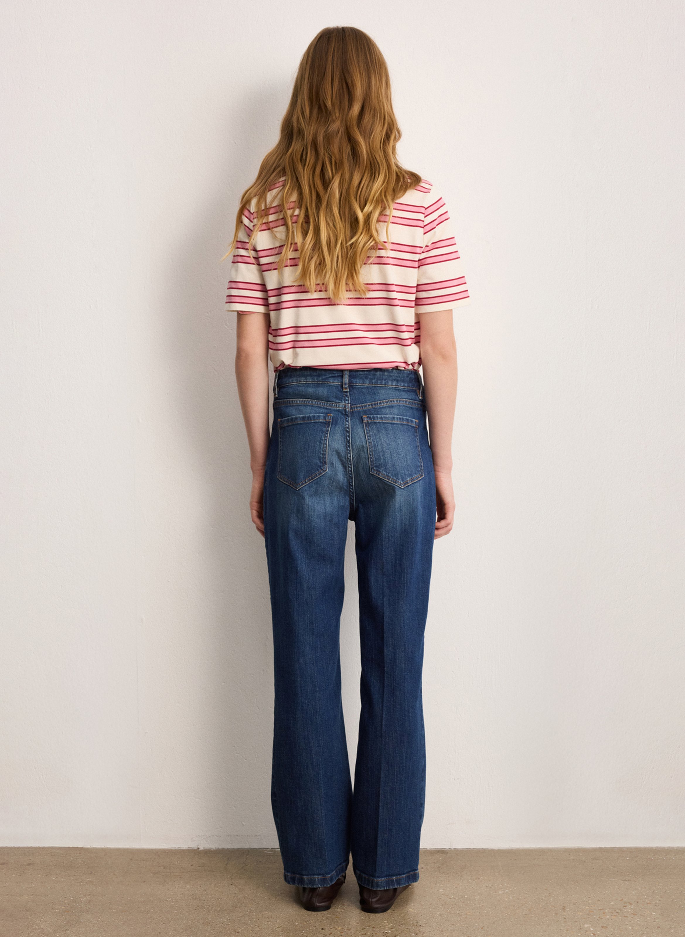 Jean droit en coton mélangé PABLO Bleu