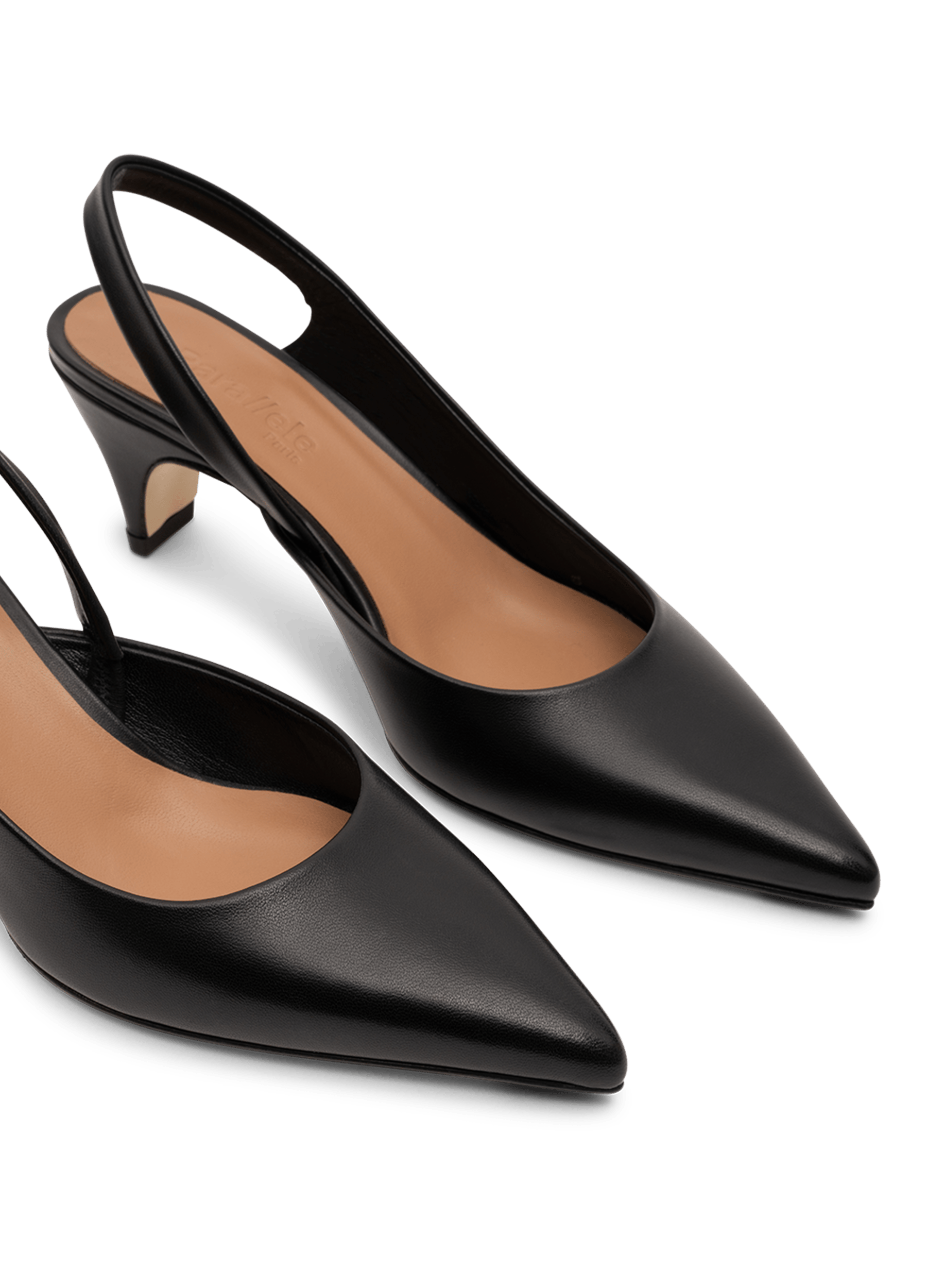Slingback en cuir nappa noir PARALLELE PARIS Noir