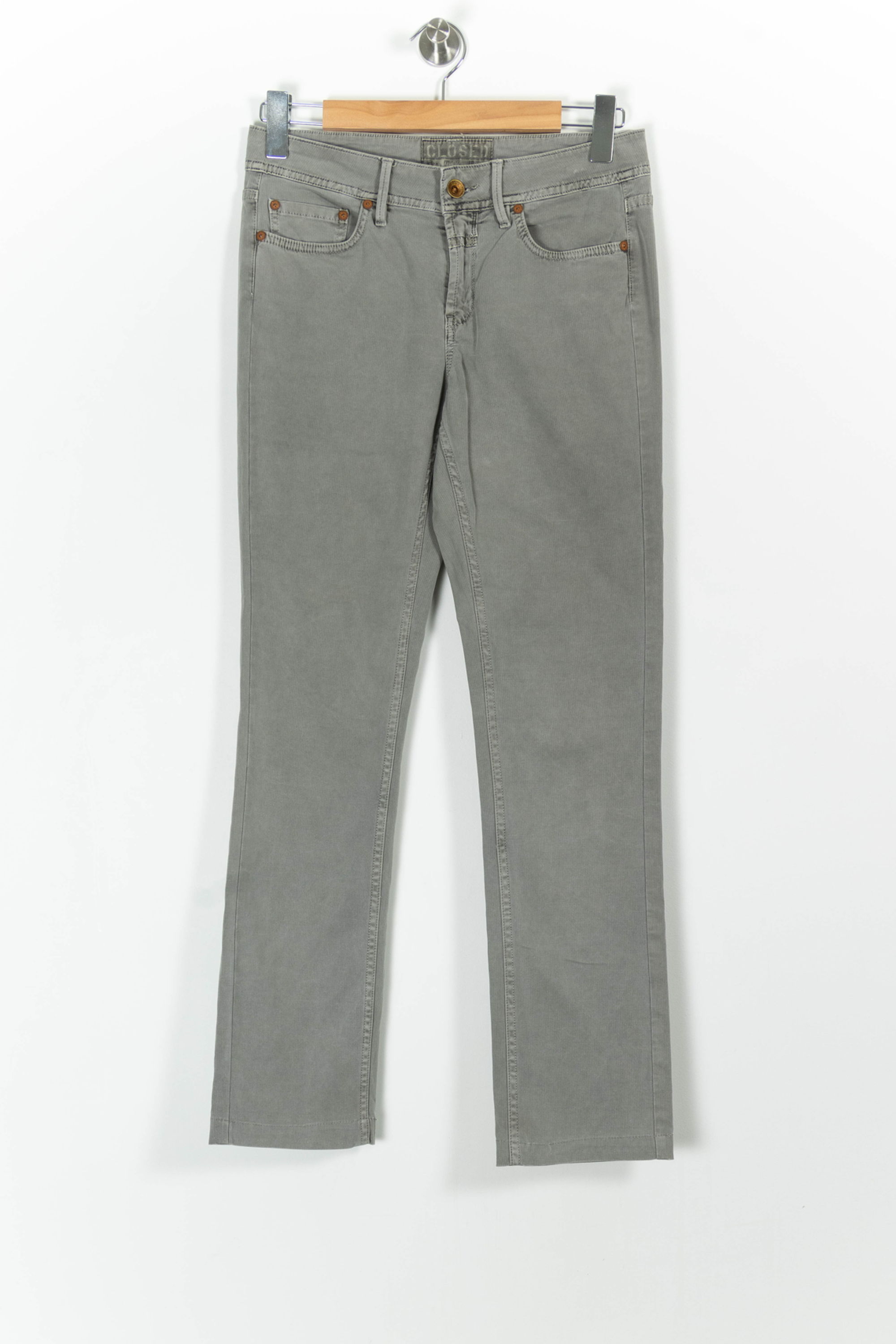 Cropped slim jeans with studs CLOSED - Seconde Main Grey