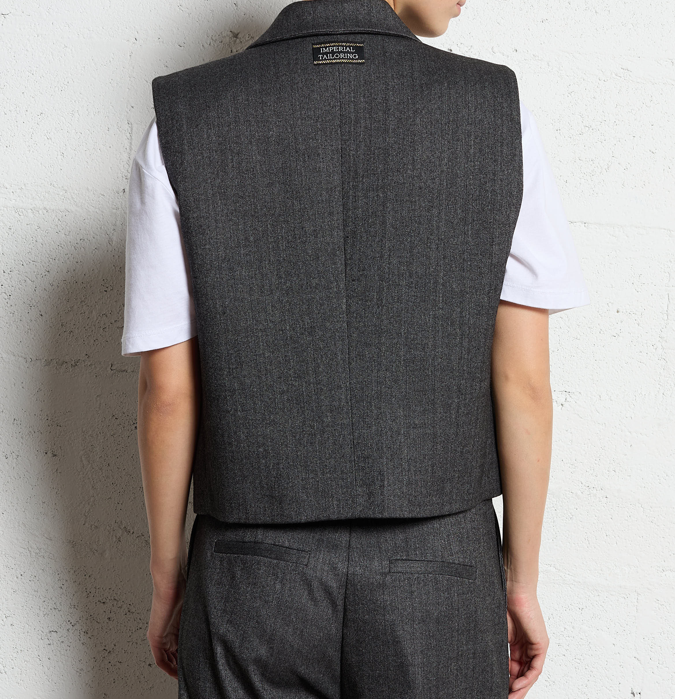 Straight blazer with lapel collar IMPERIAL Grey