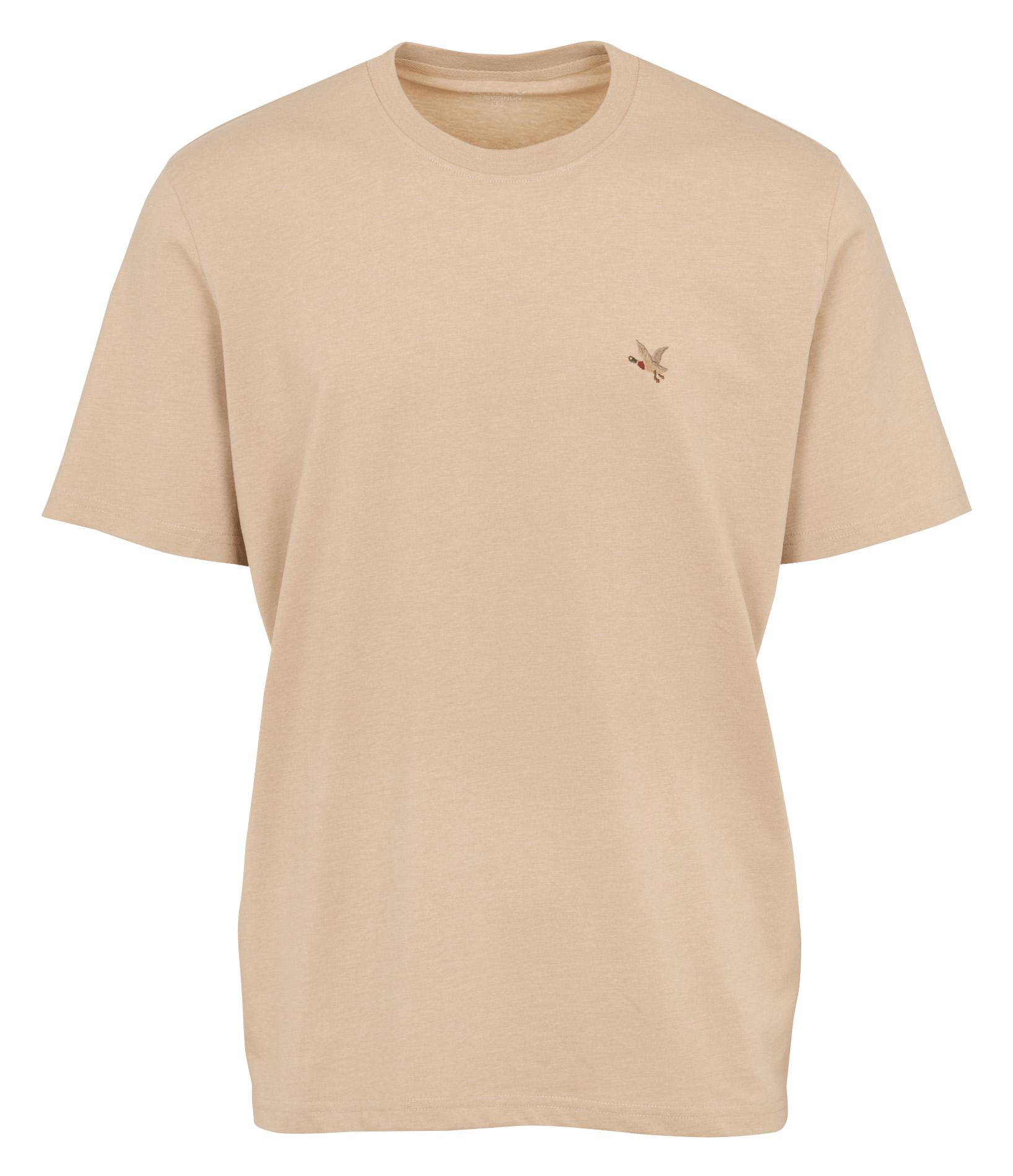 Camiseta recta cuello redondo lisa con logo bordado. CHEVIGNON