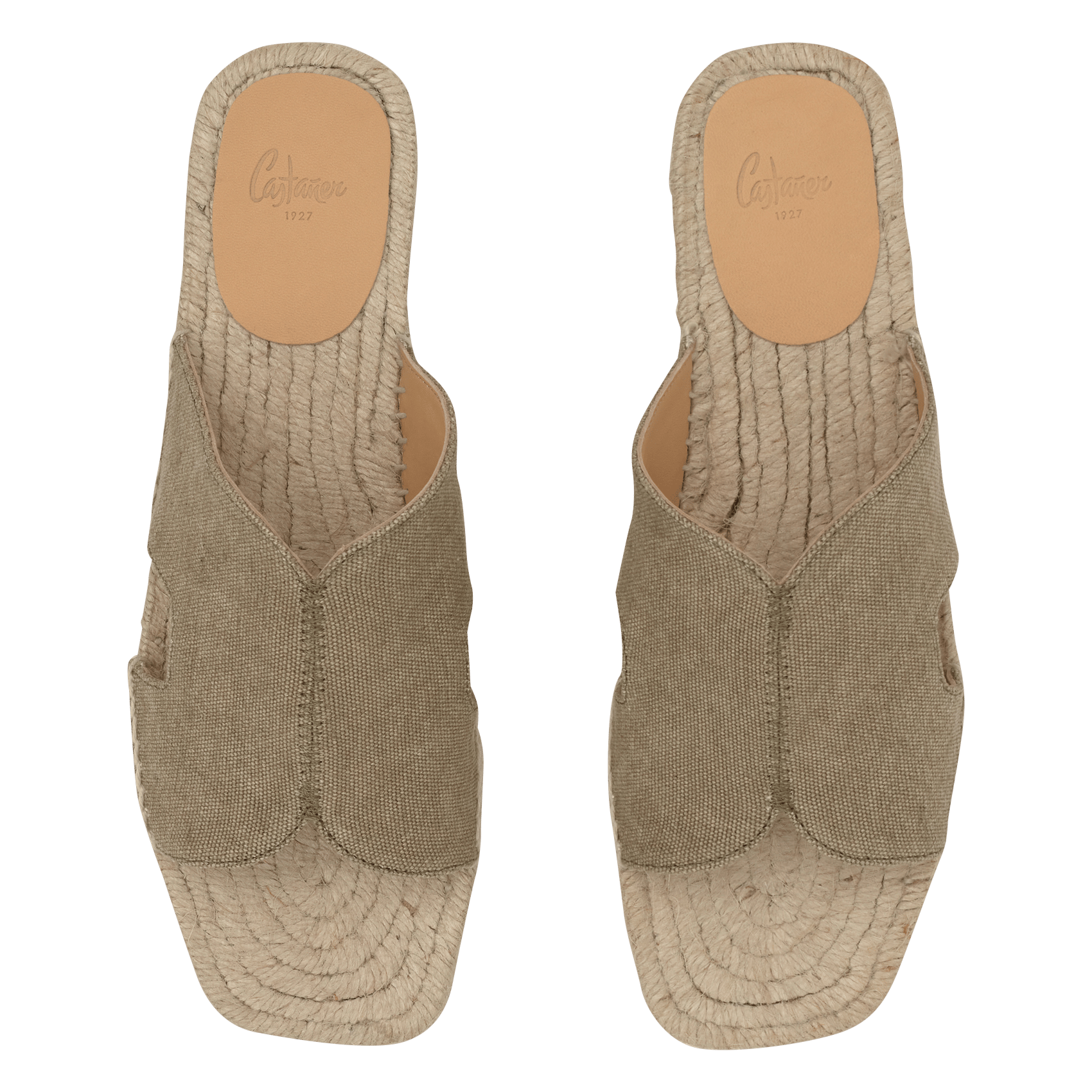 Anema velvet flat sandals CASTANER Khaki
