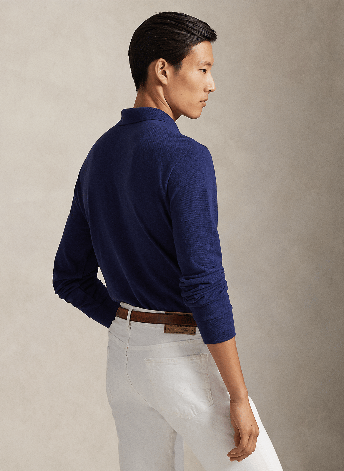 Regular-fit polo van piquékatoen met lange mouw POLO RALPH LAUREN Blauw