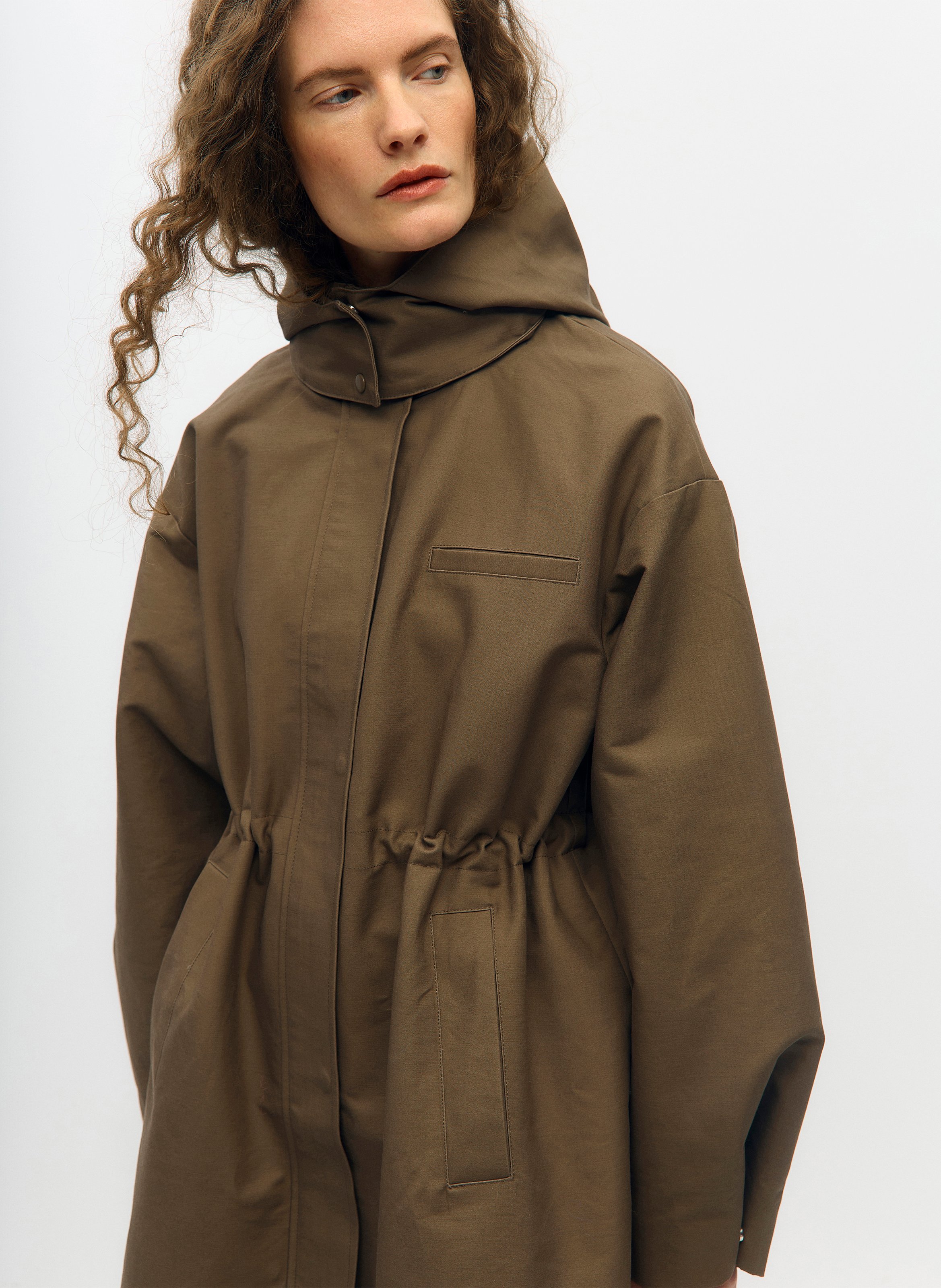 Manteau cintré en coton OBJECT Marron