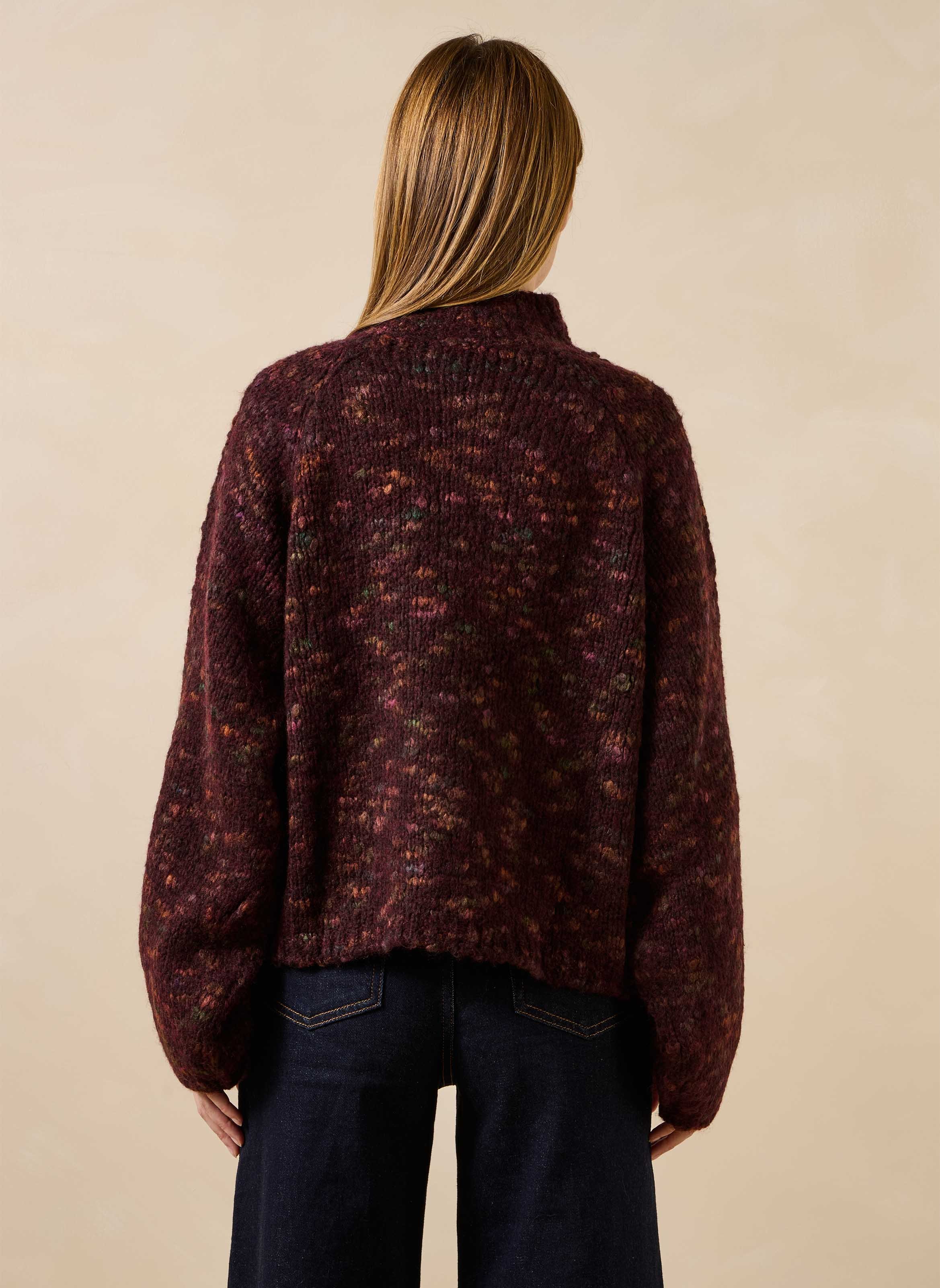 Oversize-Pullover mit Stehkragen aus Strickware LA FEE MARABOUTEE Rot