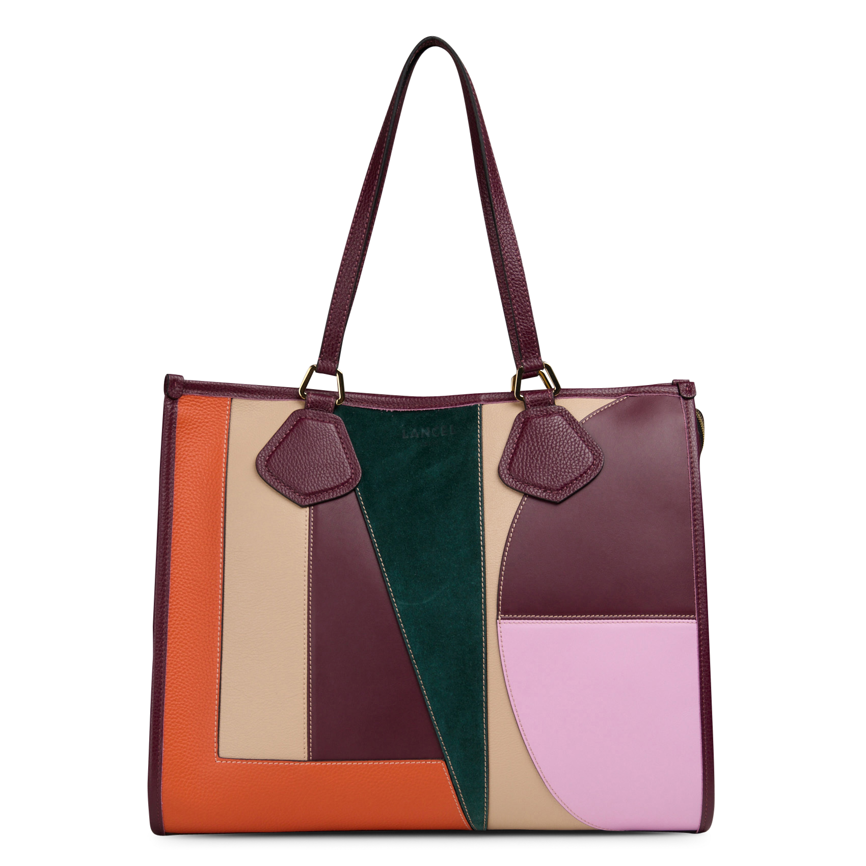 Leather tote bag LANCEL Green