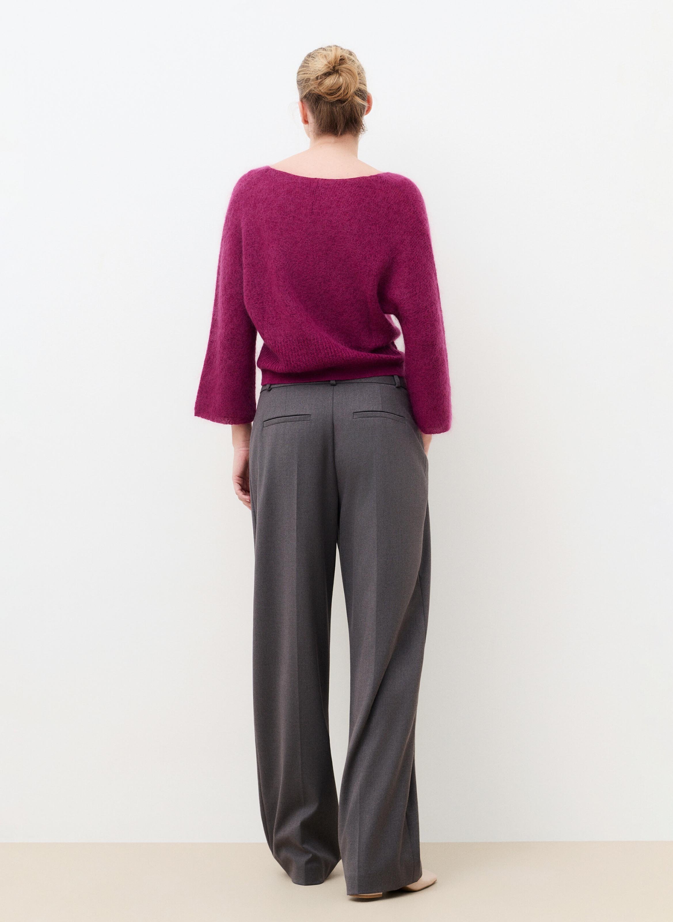V-hals vest in effen gemengde wol CAROLL Violet