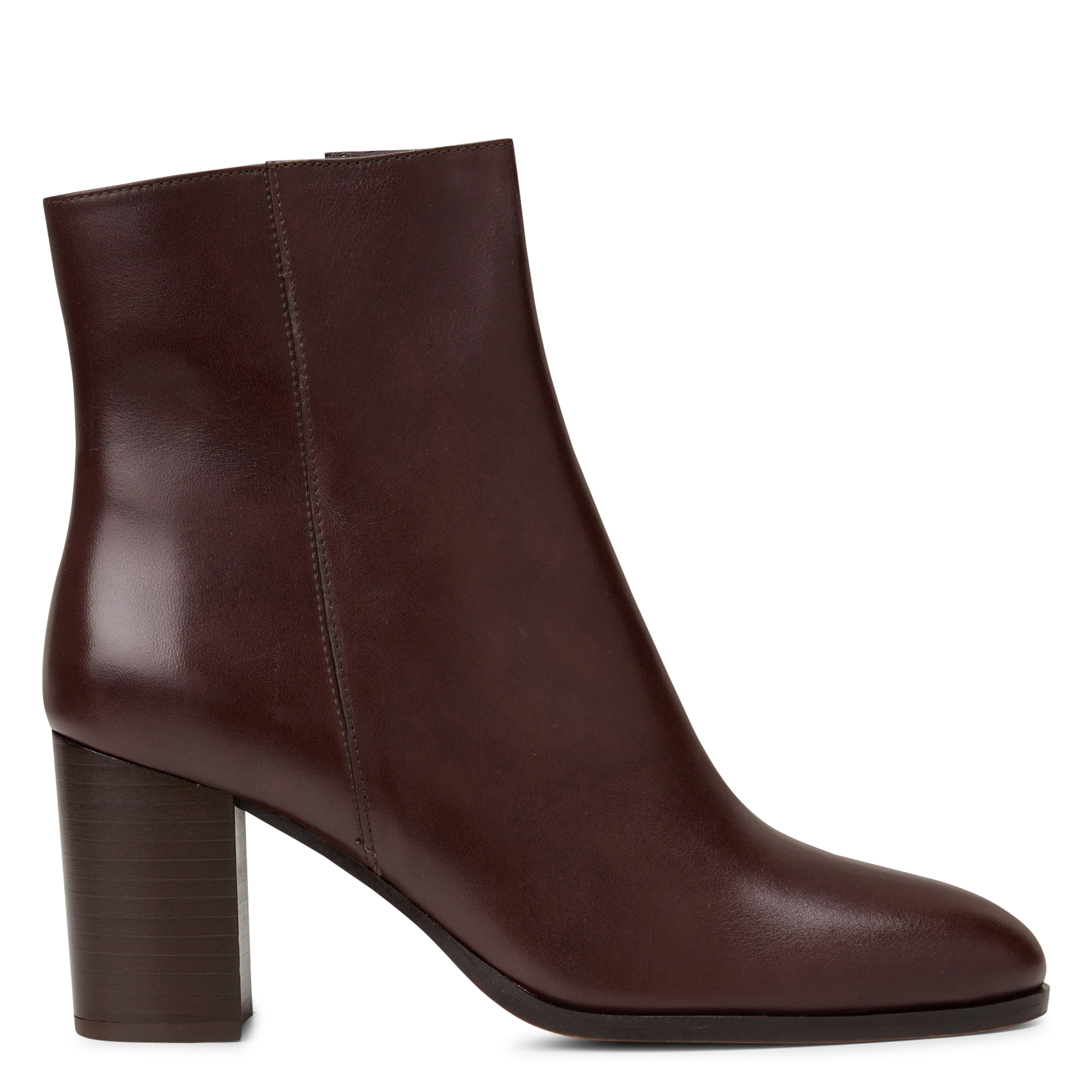 Bottines bout rond à zip en cuir velours  MELLOW YELLOW Marron
