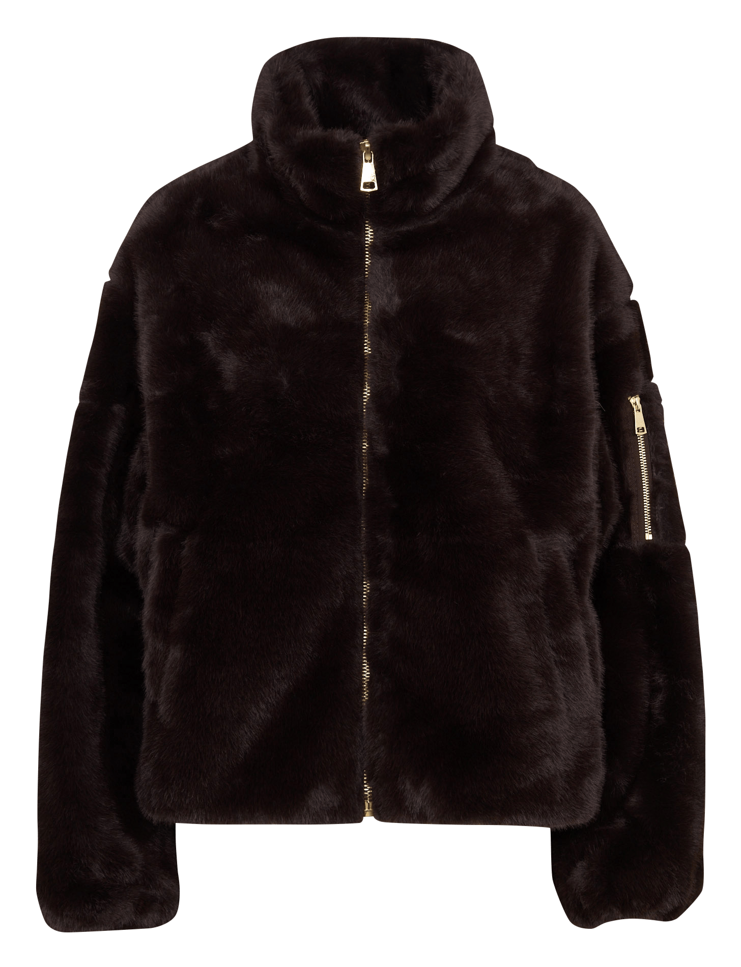 Giacca con collo alto effetto pelliccia BOMBERS ORIGINAL Marrone