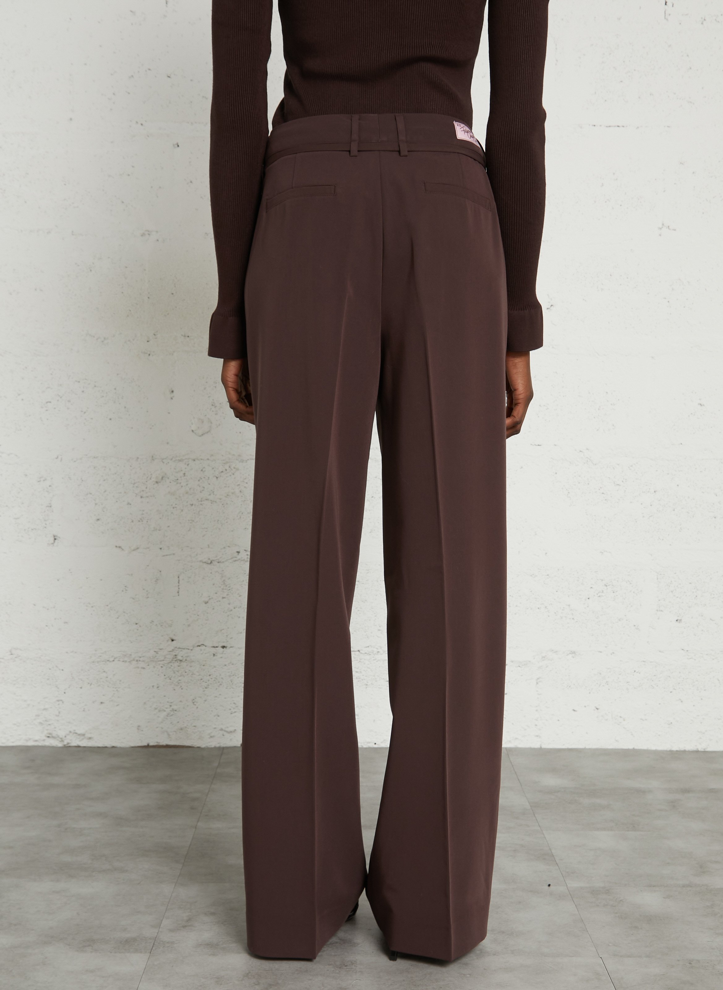 Pantalon large ceinturé FABIENNE CHAPOT Marron