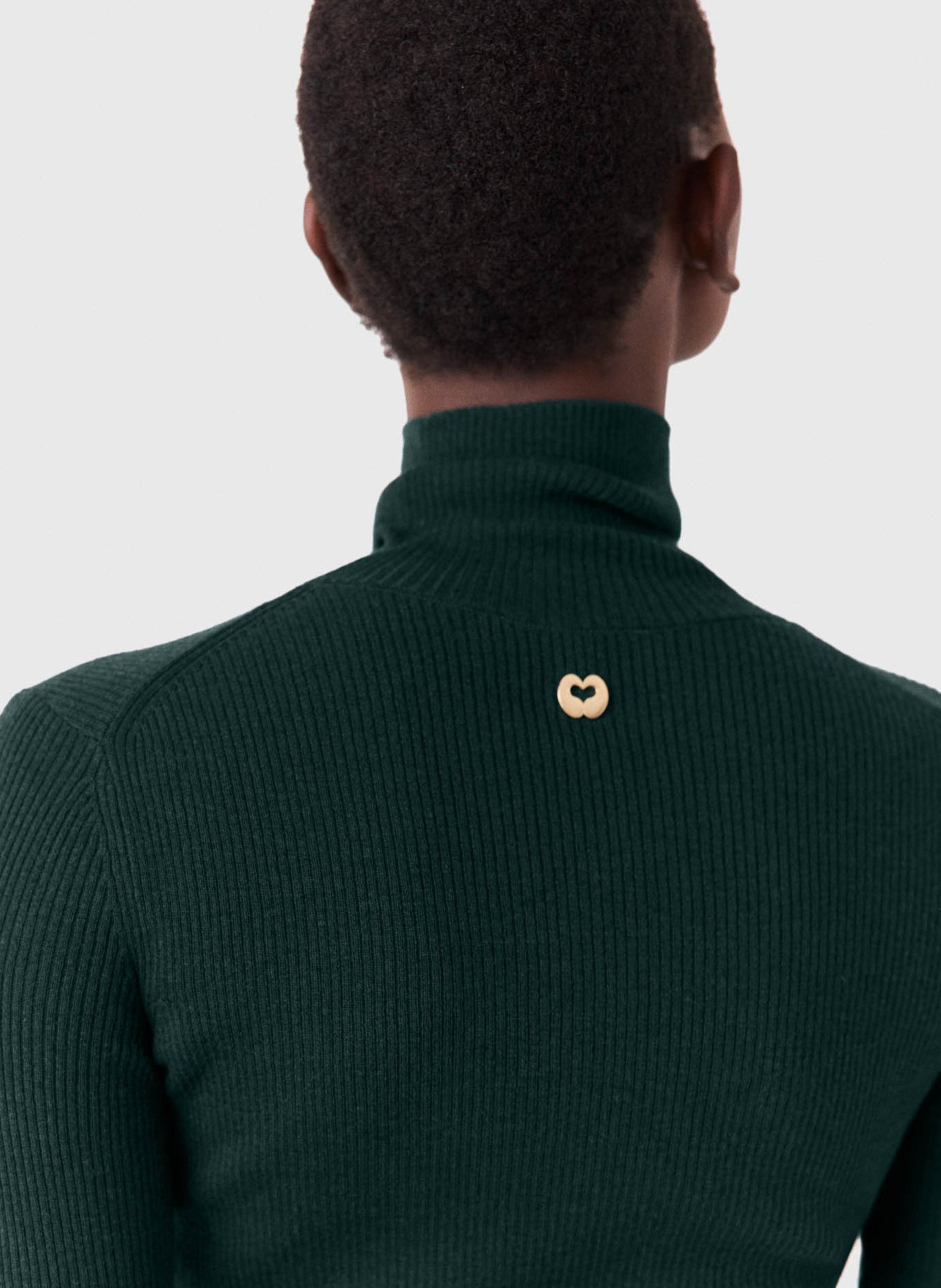 Fitted wool and silk sweater MAJE Green