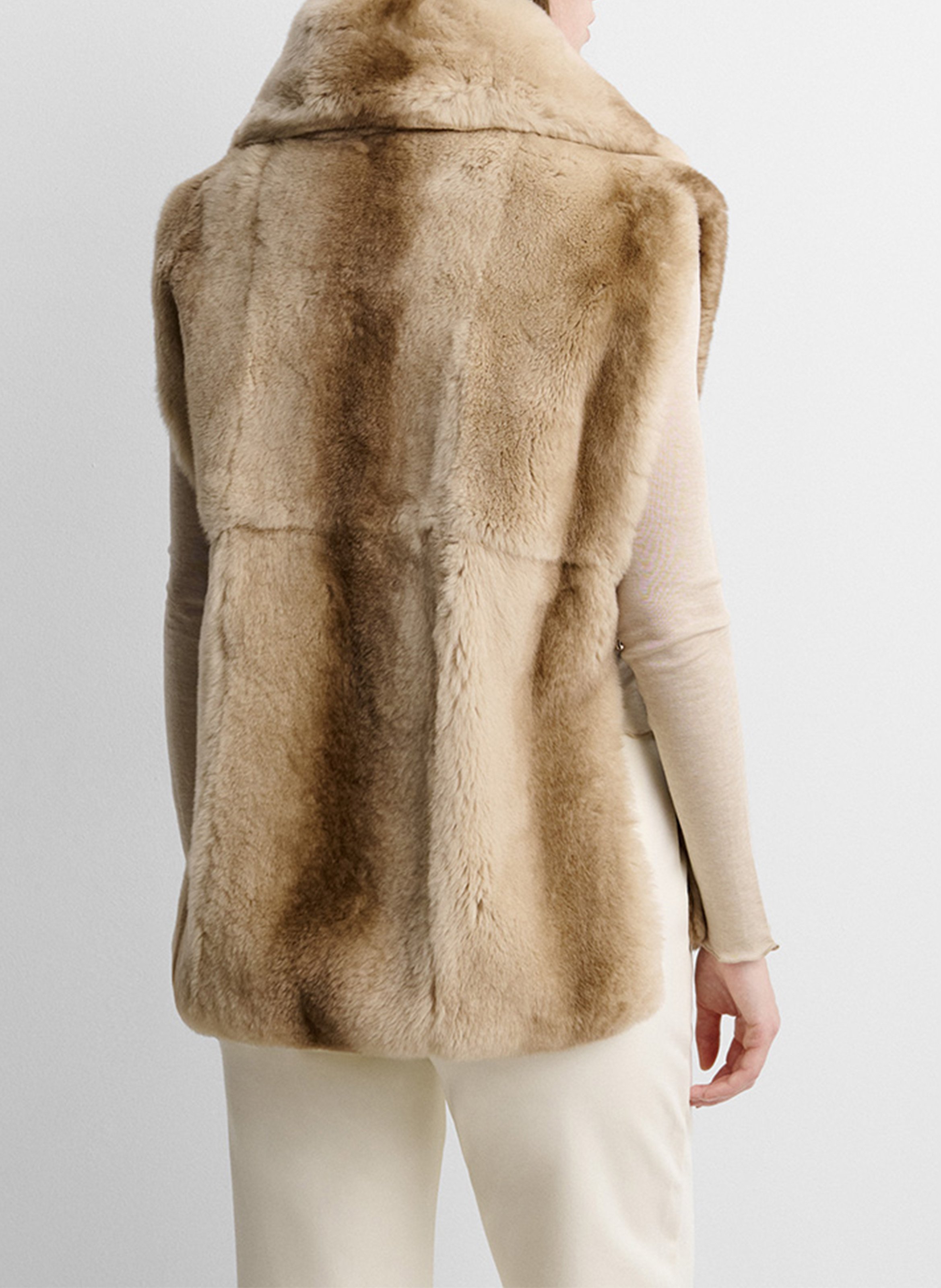 Manteau sans manches en fourrure SIMORRA Beige