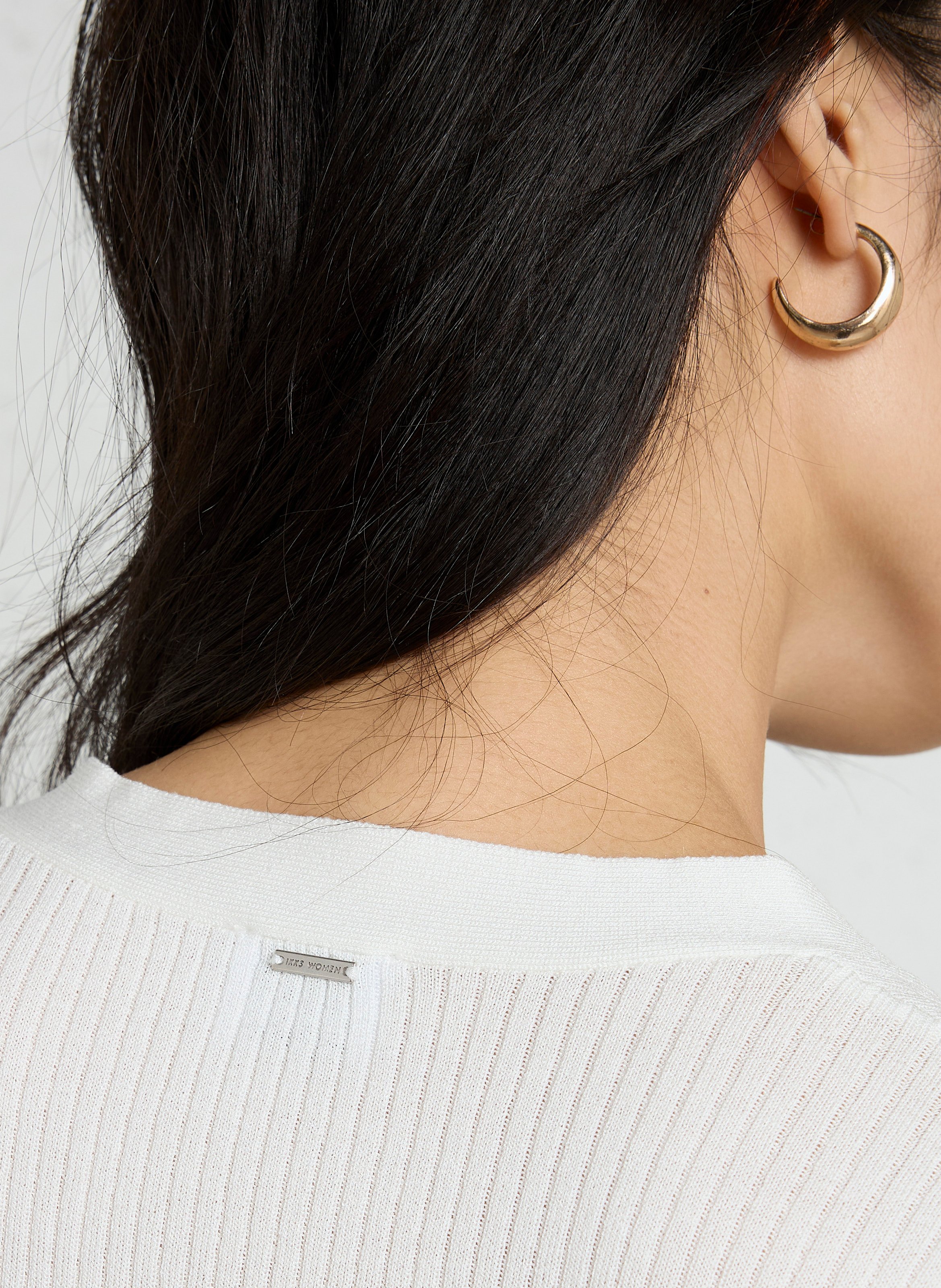 V-Ausschnitt Strickjacke mit Knöpfen IKKS Weiss