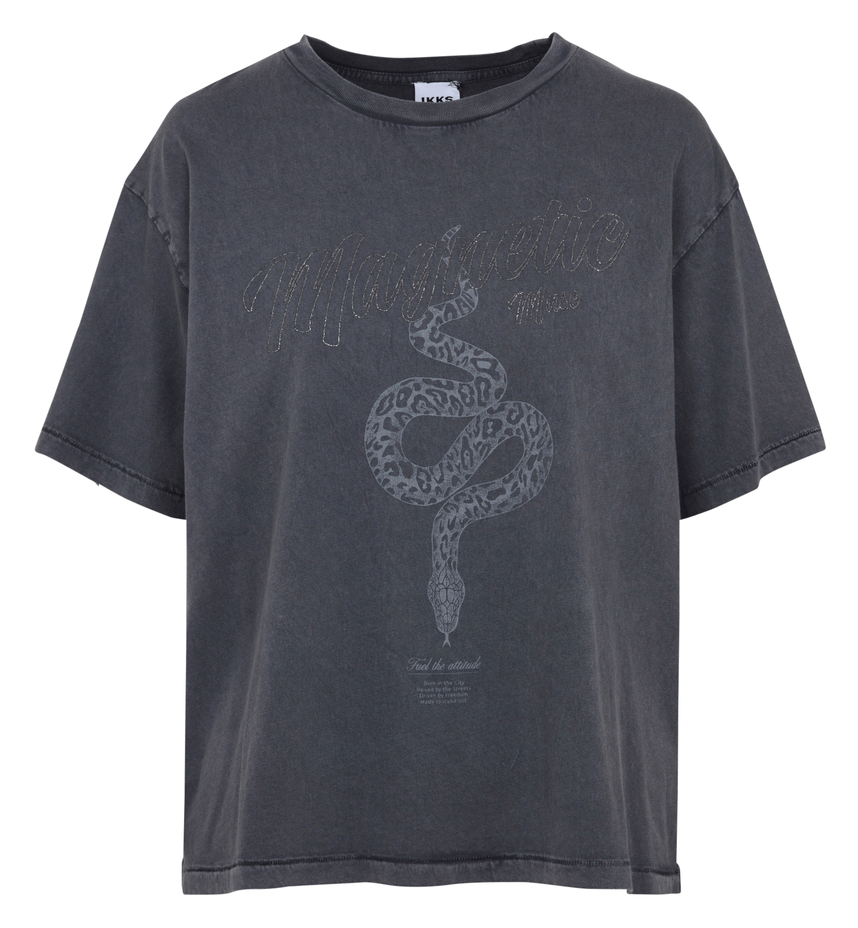 Tee-shirt large en coton IKKS Gris