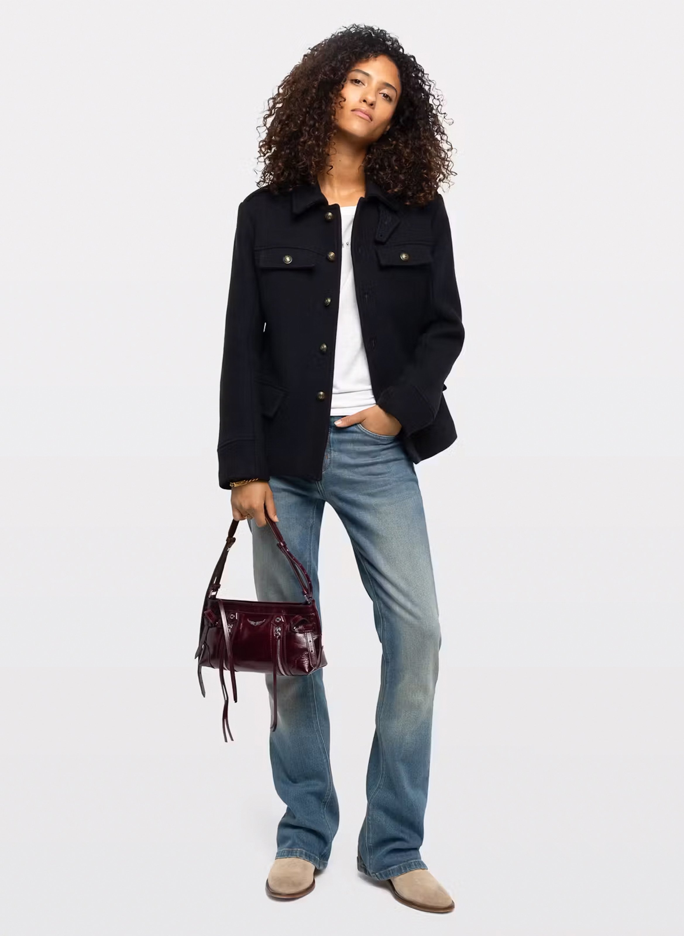 Jasje met klassieke kraag - wolblend ZADIG&VOLTAIRE Blauw