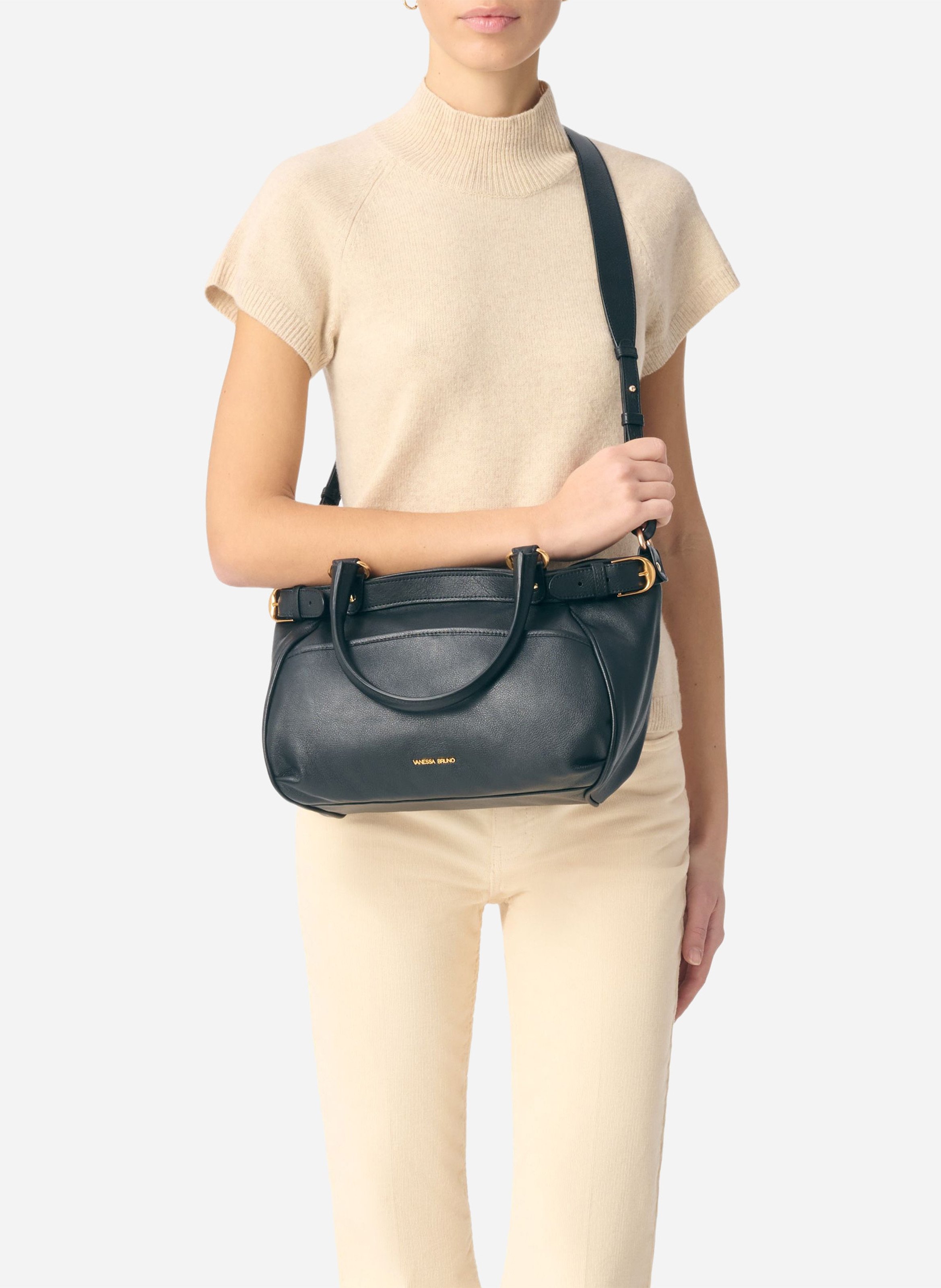Leather handbag VANESSA BRUNO Black