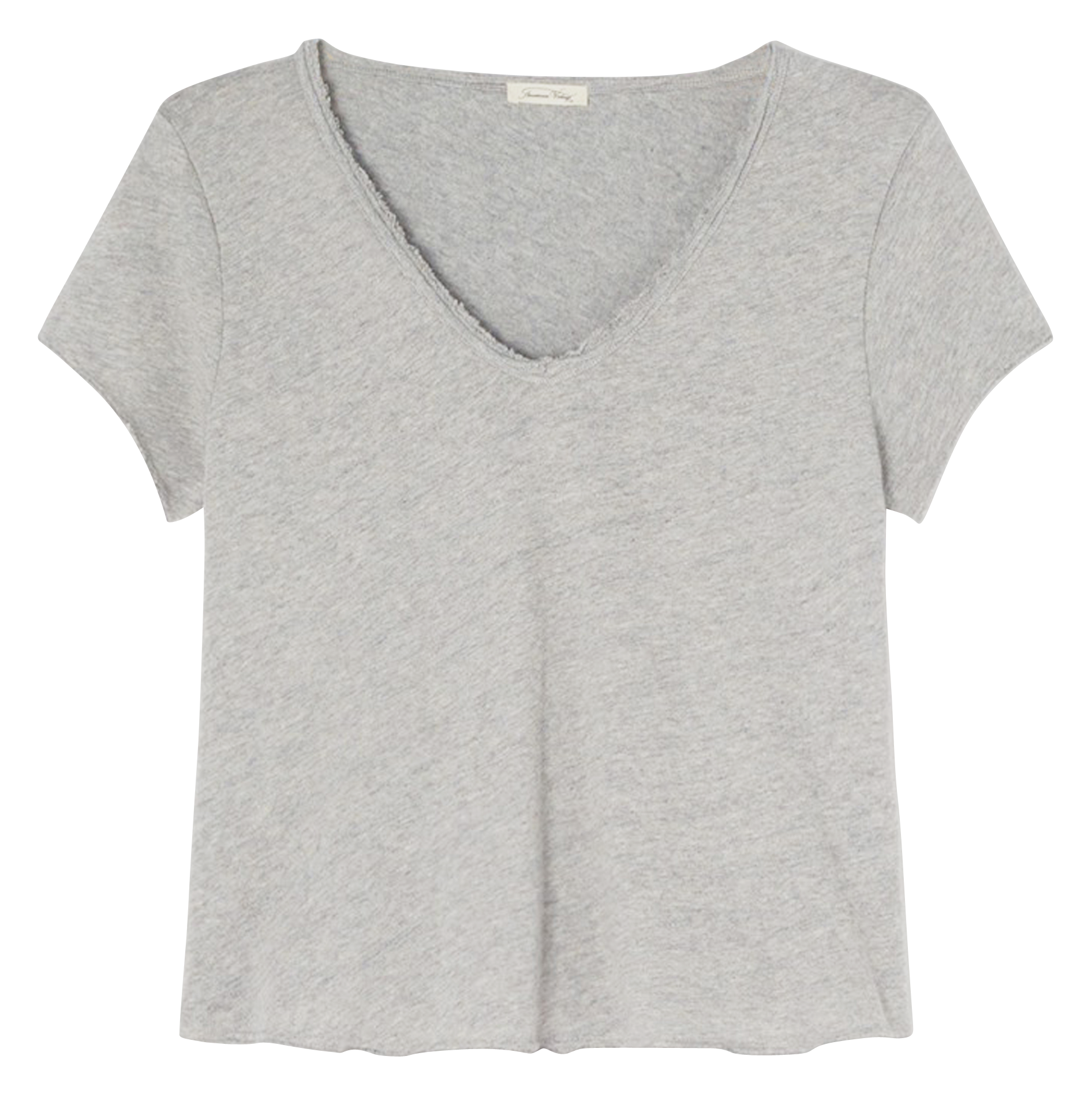 Tee-shirt droit col V en coton SONOMA Gris chine