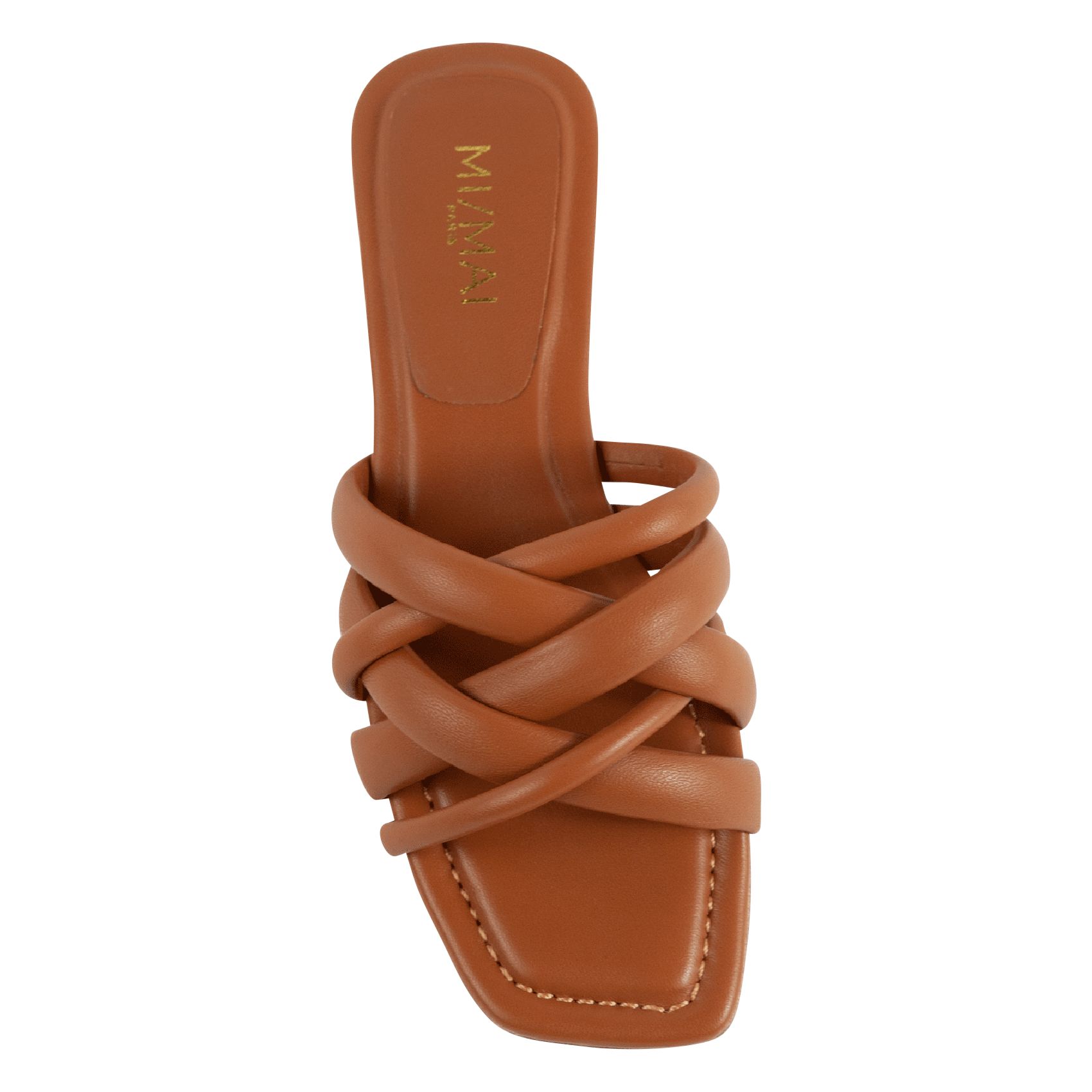 Mules plates en cuir MI/MAI Marron