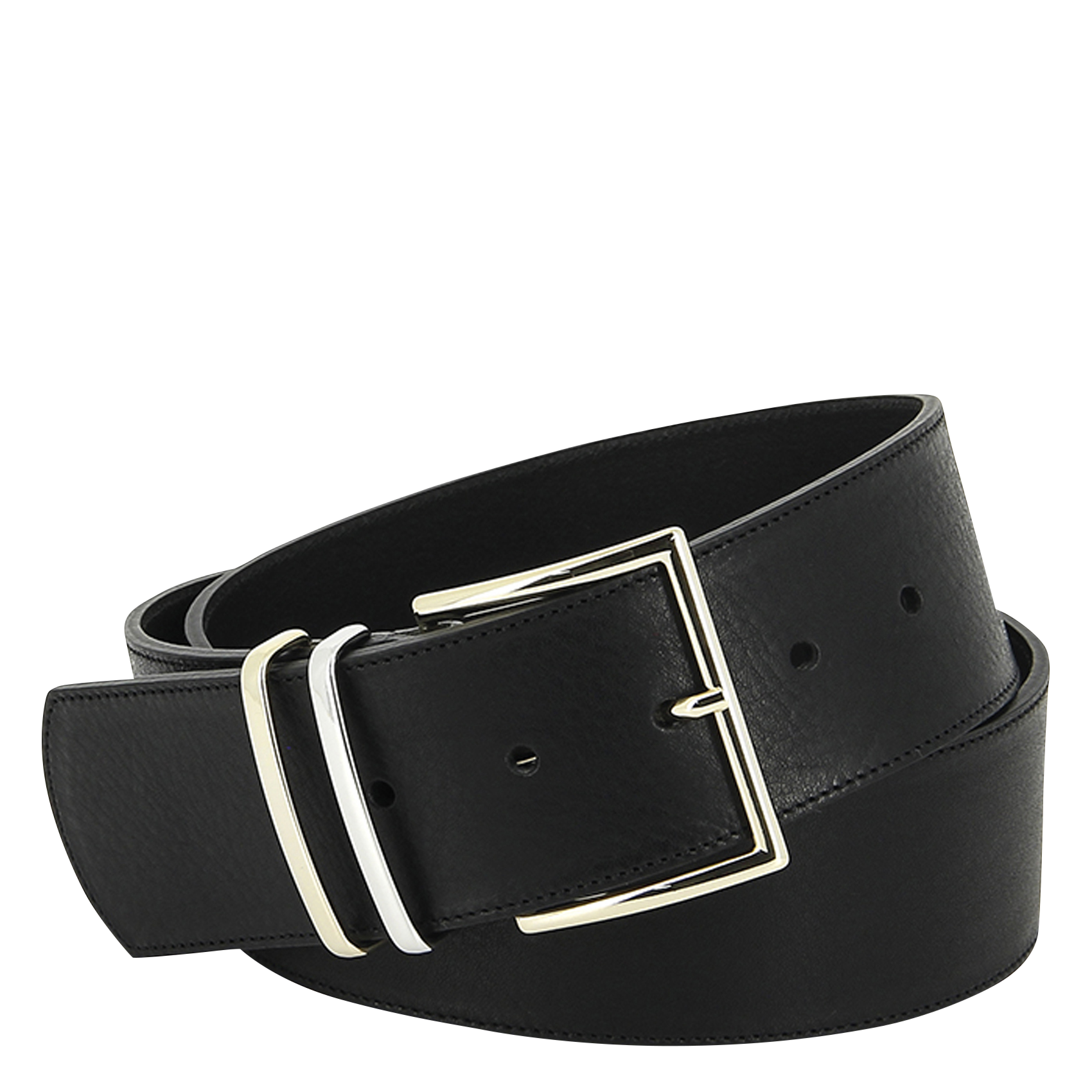 Ceinture à boucle en cuir  HERBERT FRERE SOEUR Noir