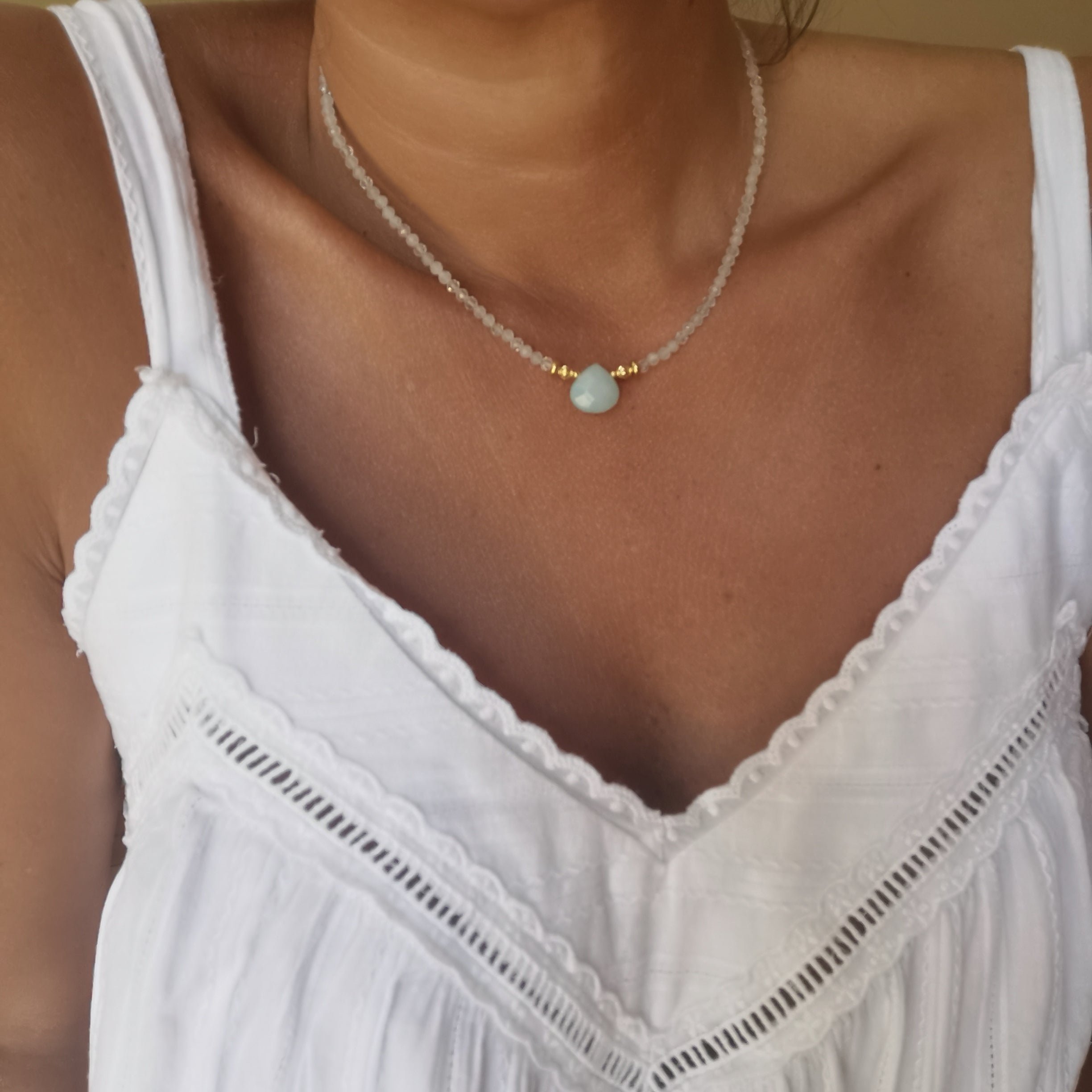 Amazonite necklace GINANDGER Blue