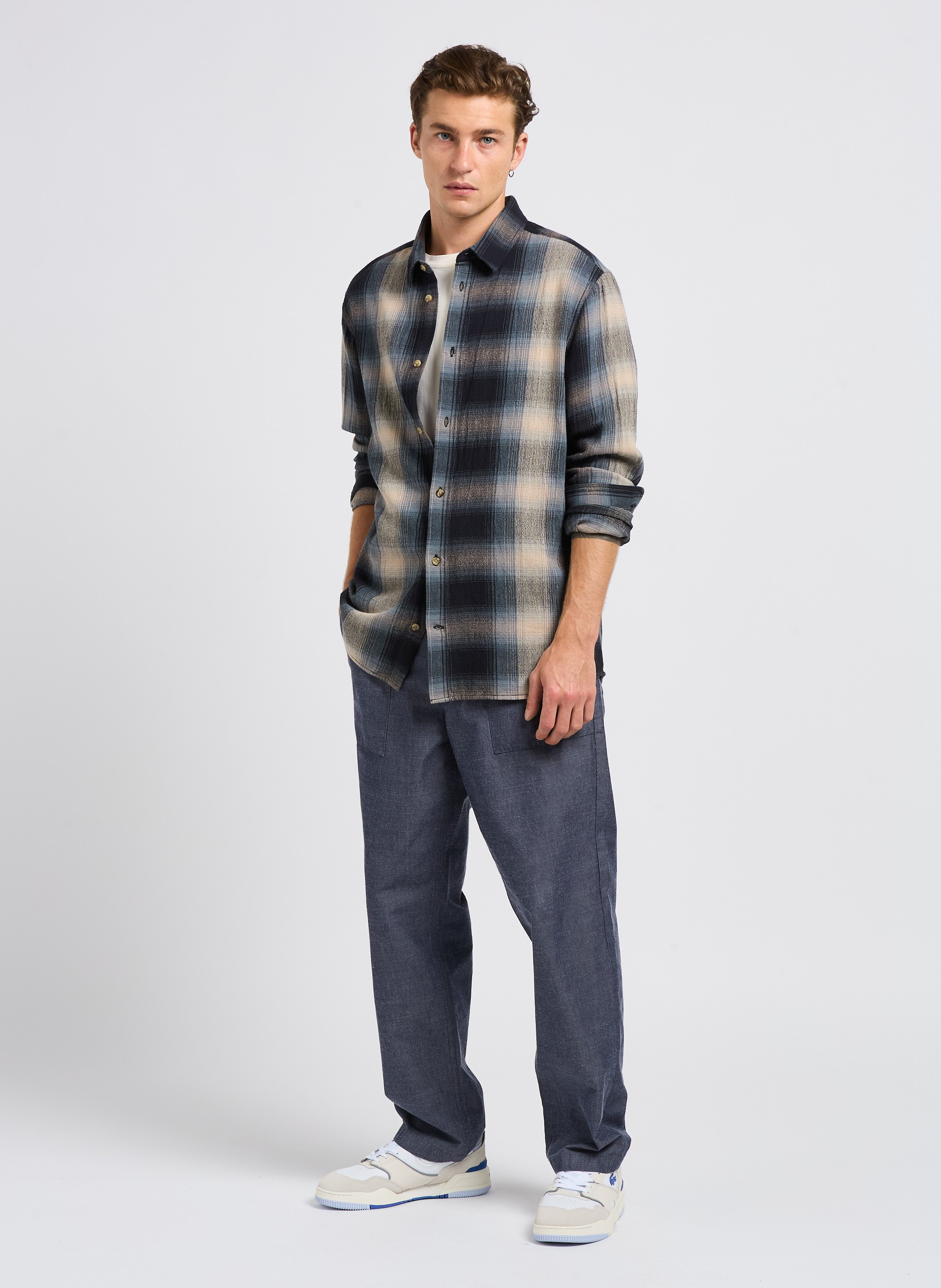 Chemise à carreaux en coton bio Multicolore