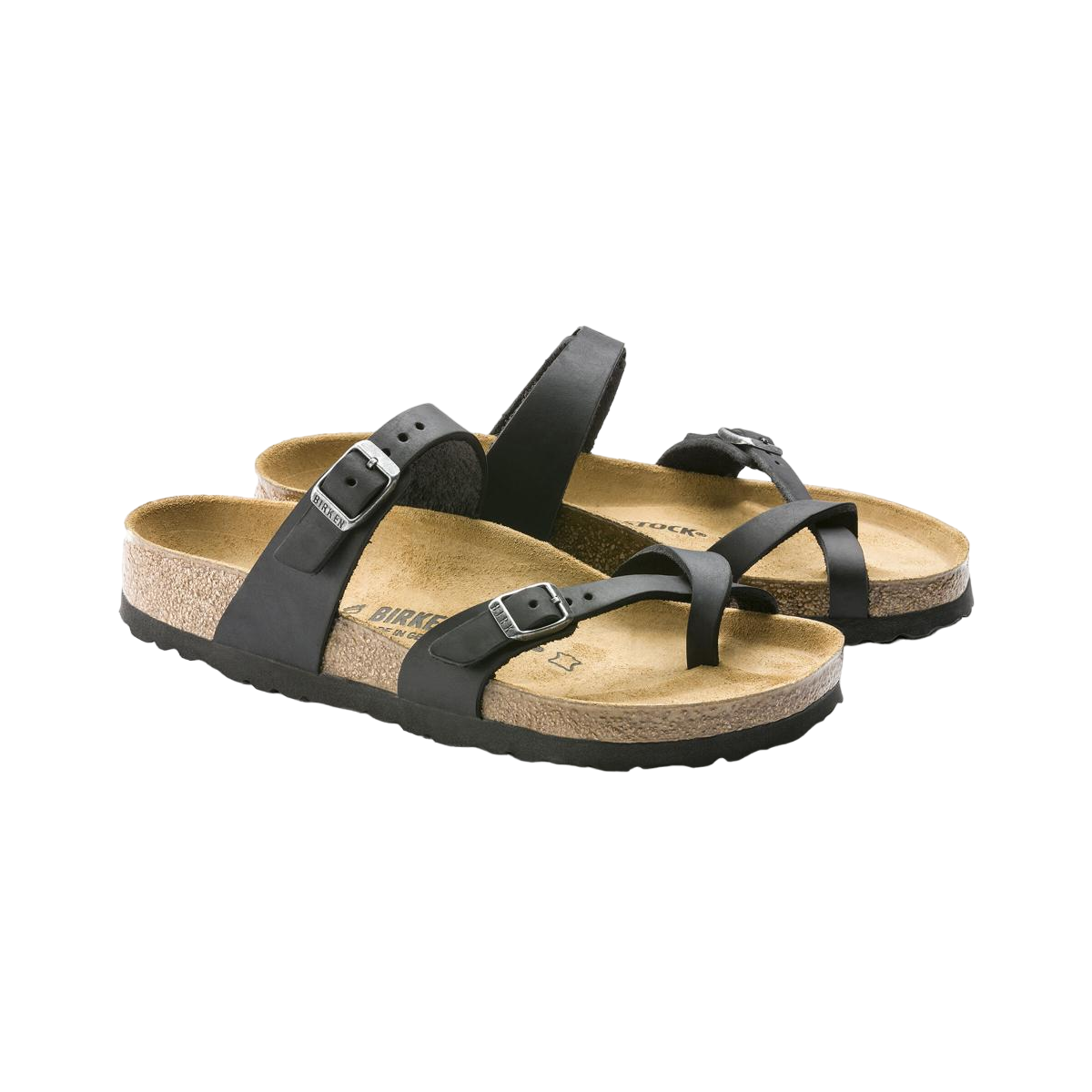Faux leather sandals BIRKENSTOCK Black