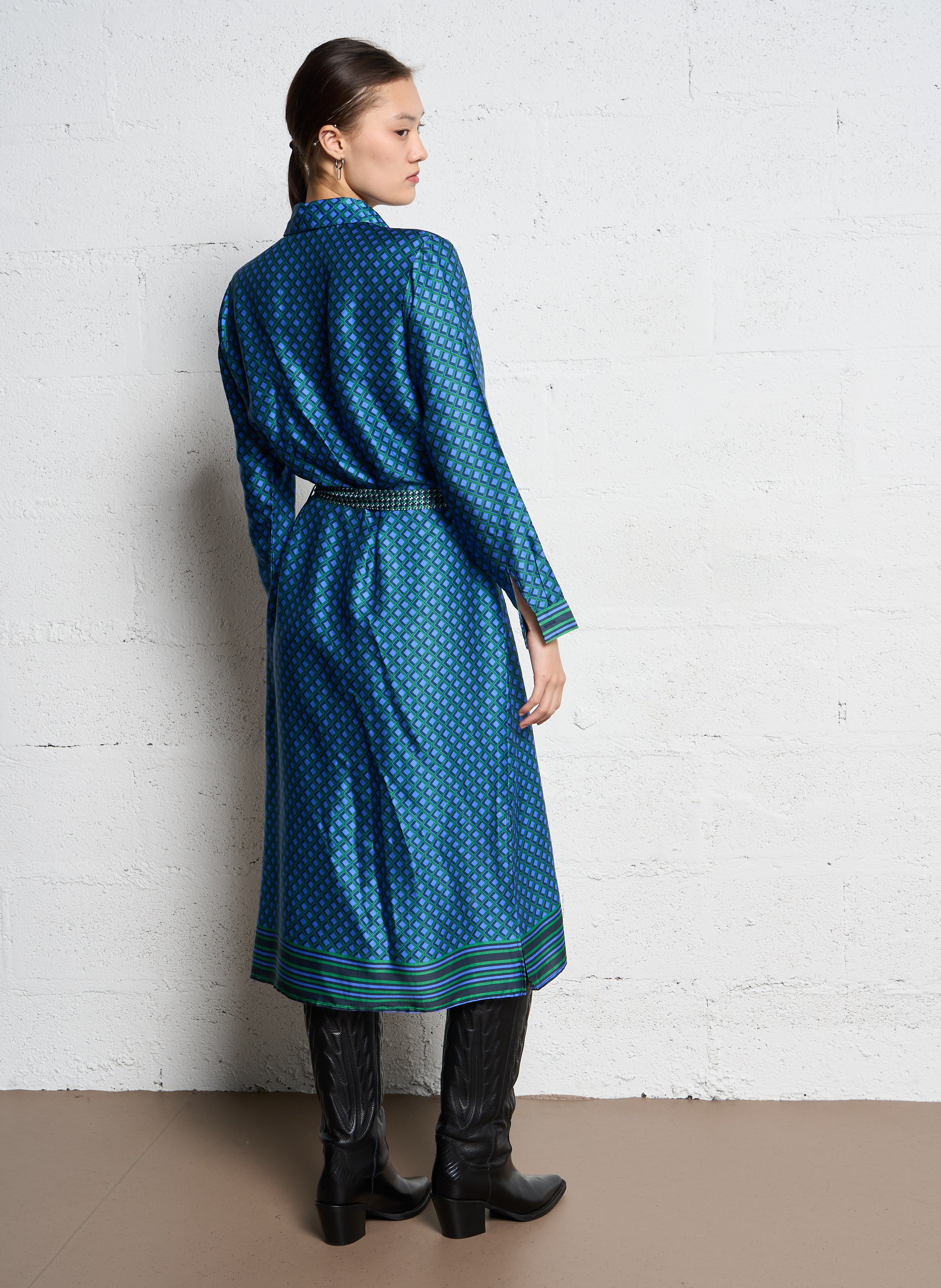 Halflange jurk met print LA PETITE ETOILE Groen