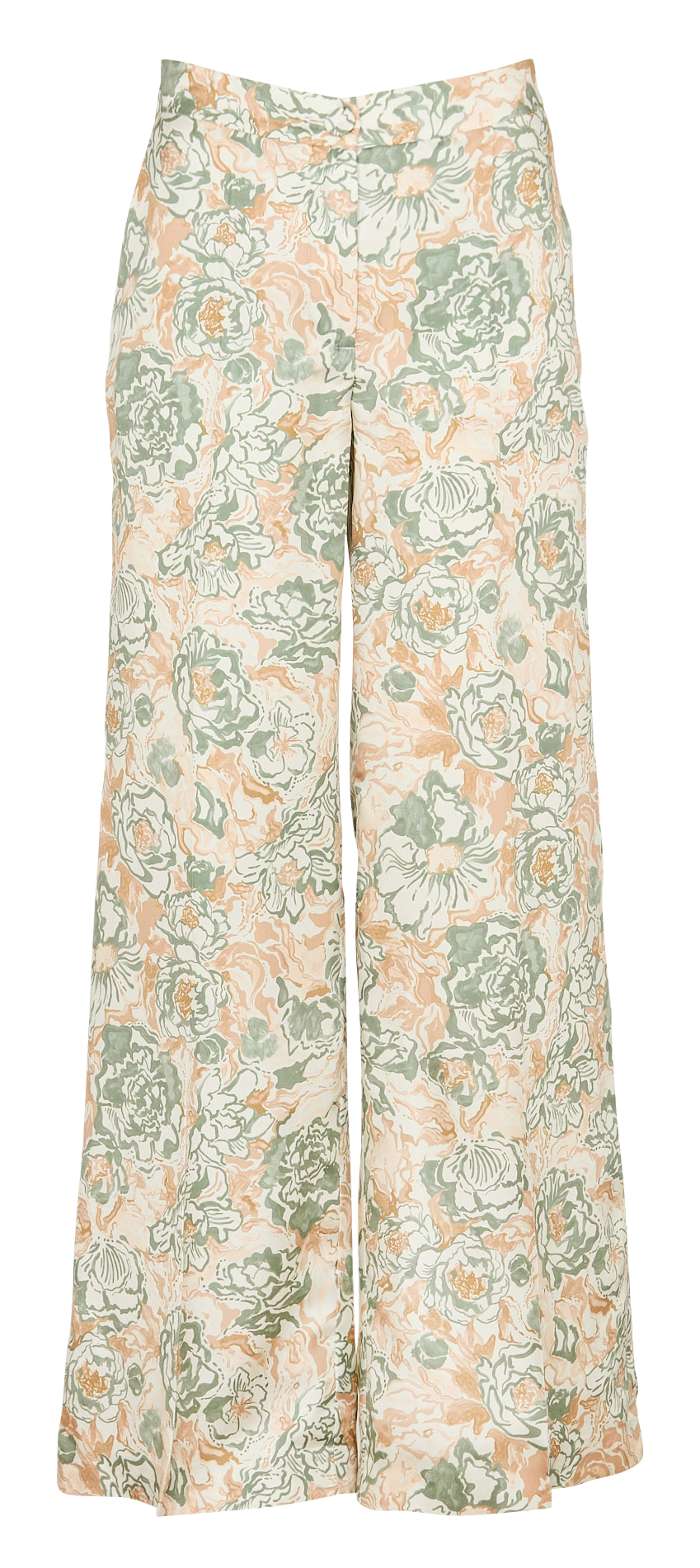 Pantalon large imprimé en soie Multicolore