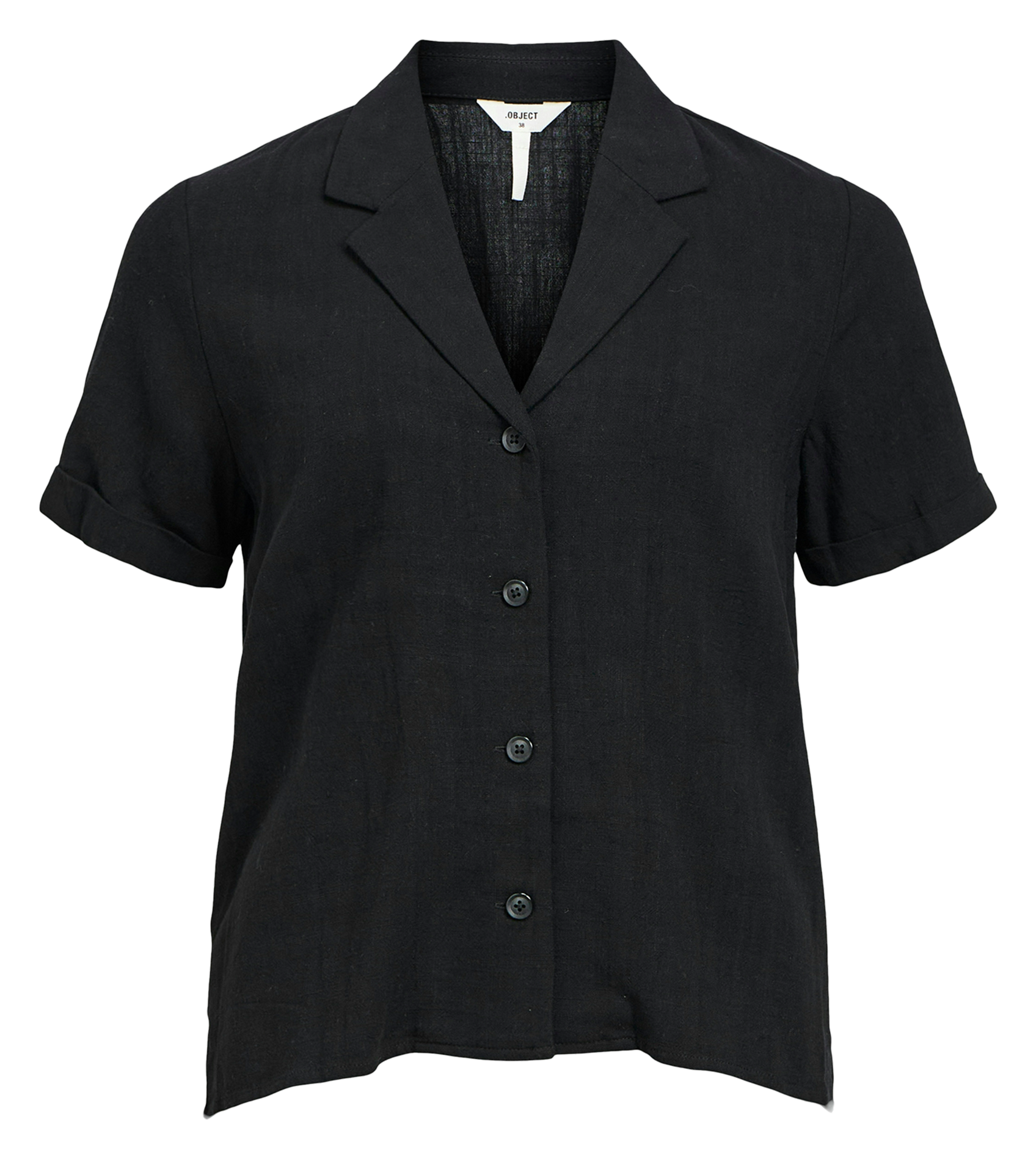 Straight-cut buttoned shirt OBJECT Black