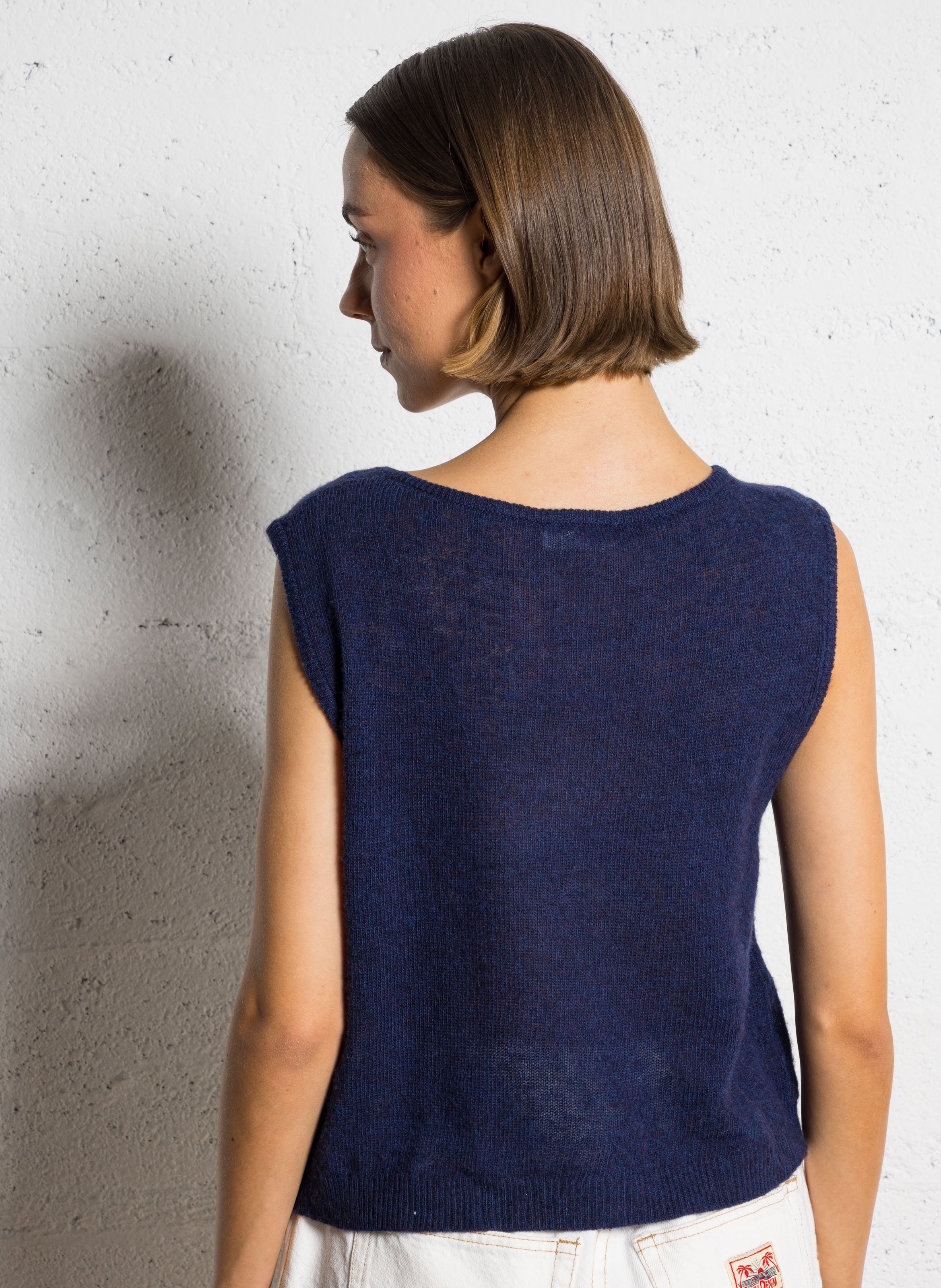 Mouwloze trui - wolblend AMERICAN VINTAGE Blauw