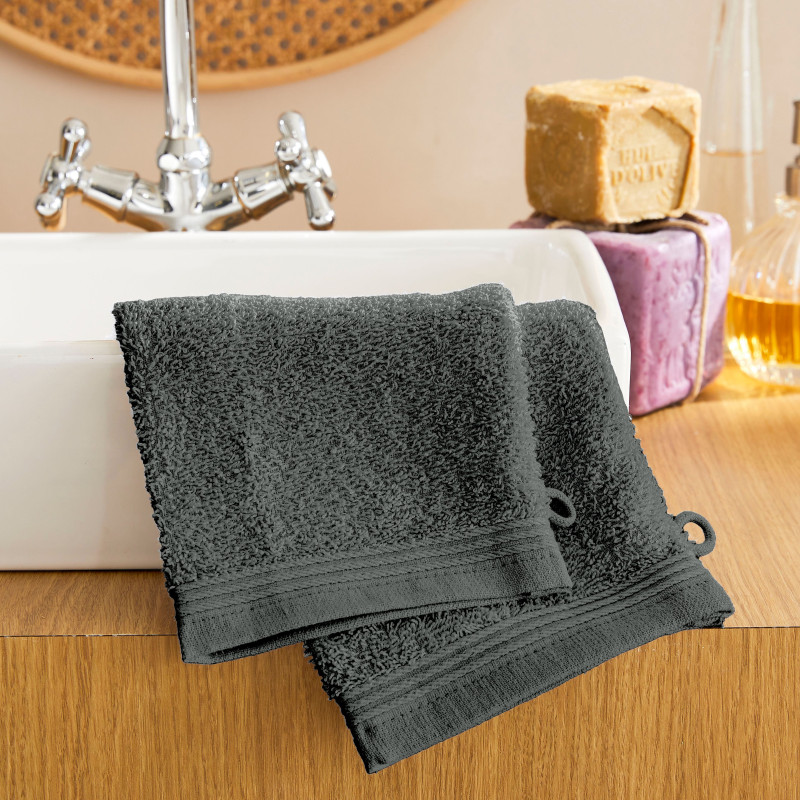 Set of 2 washcloths Grey