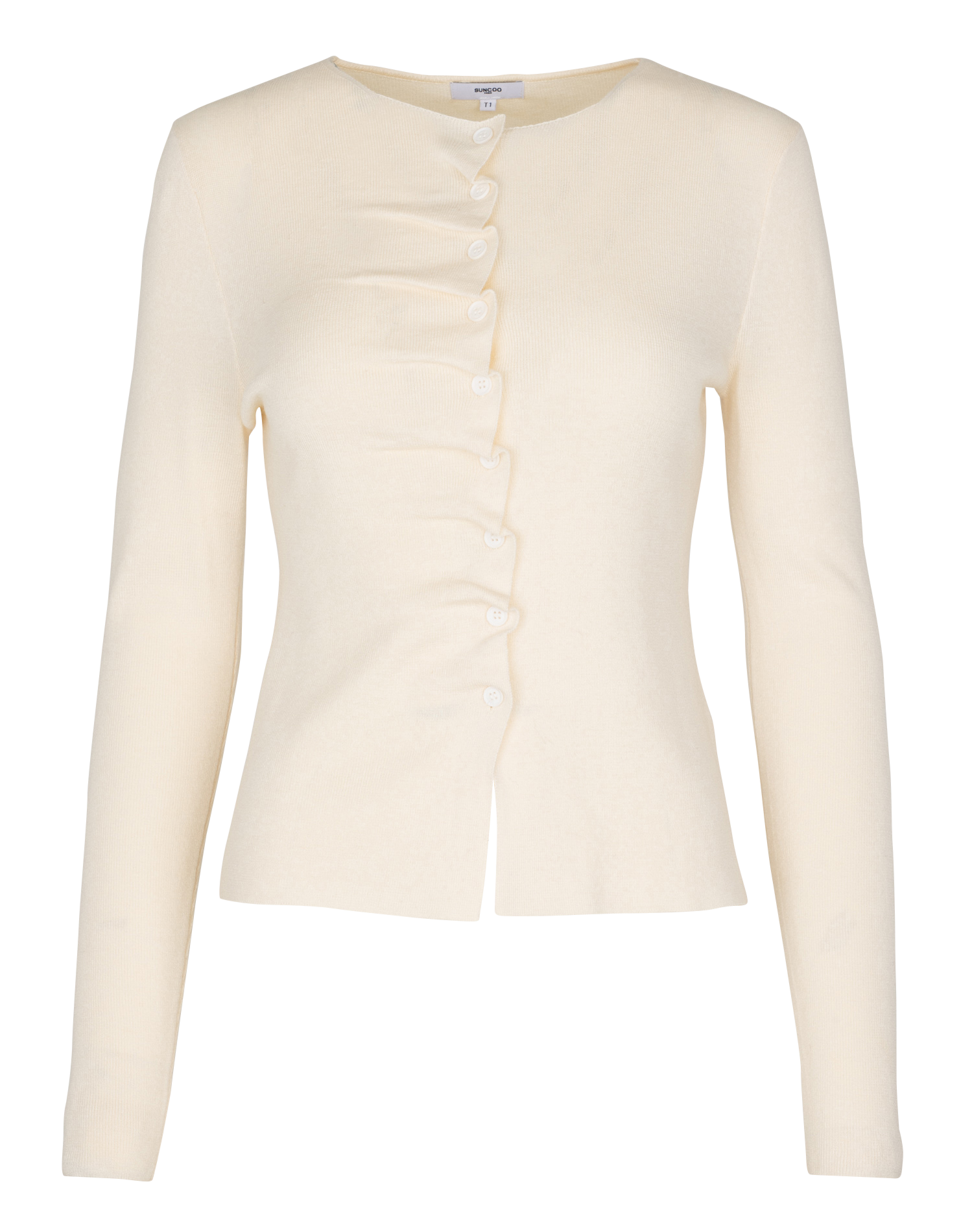 Gilet droit en maille fine SUNCOO Blanc