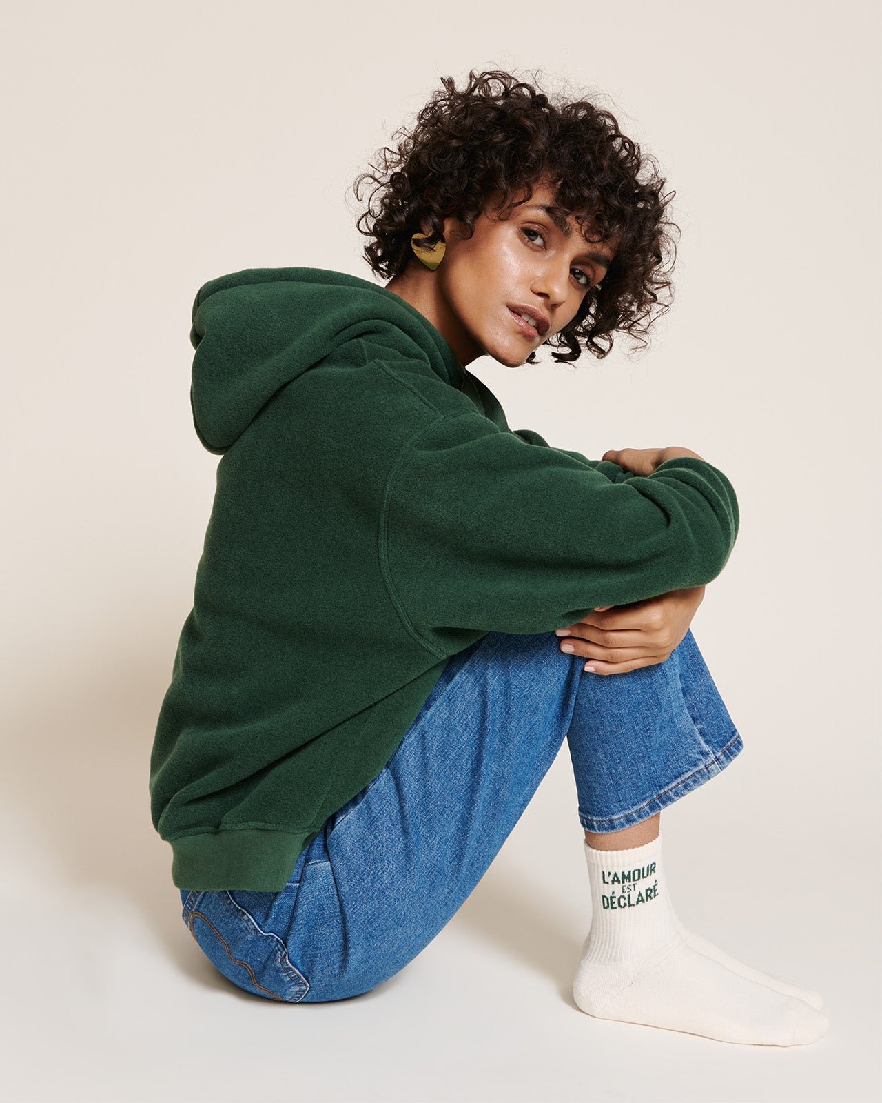 The Mother Nature recycled fleece hoodie EMOI EMOI Green