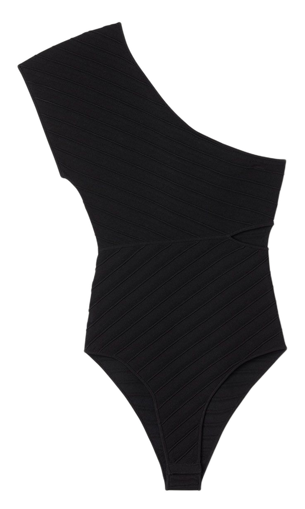 Asymmetrische top in gestructureerde stof SANDRO Zwart