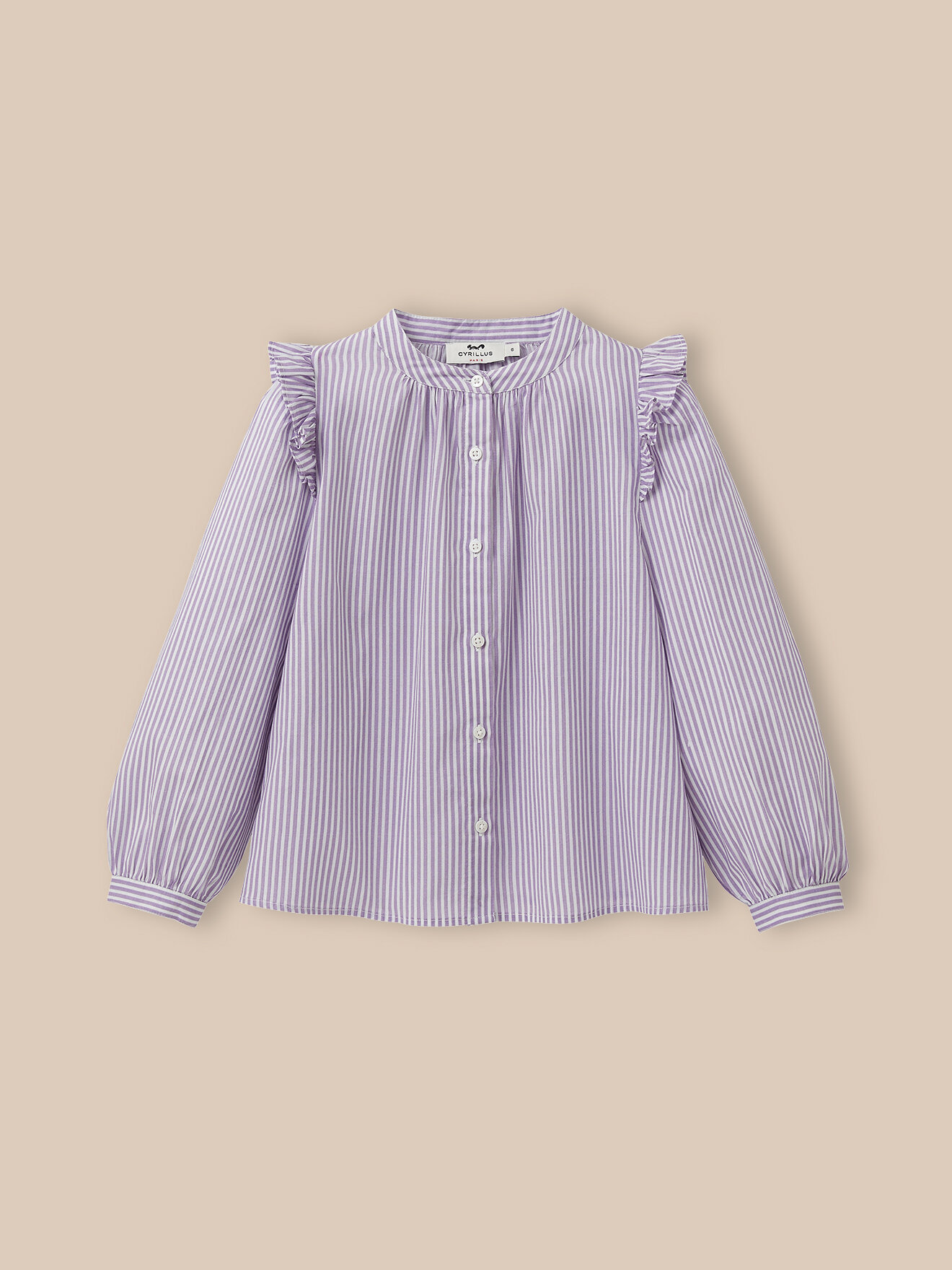 Shiny Striped Shirt - Christmas CYRILLUS Purple