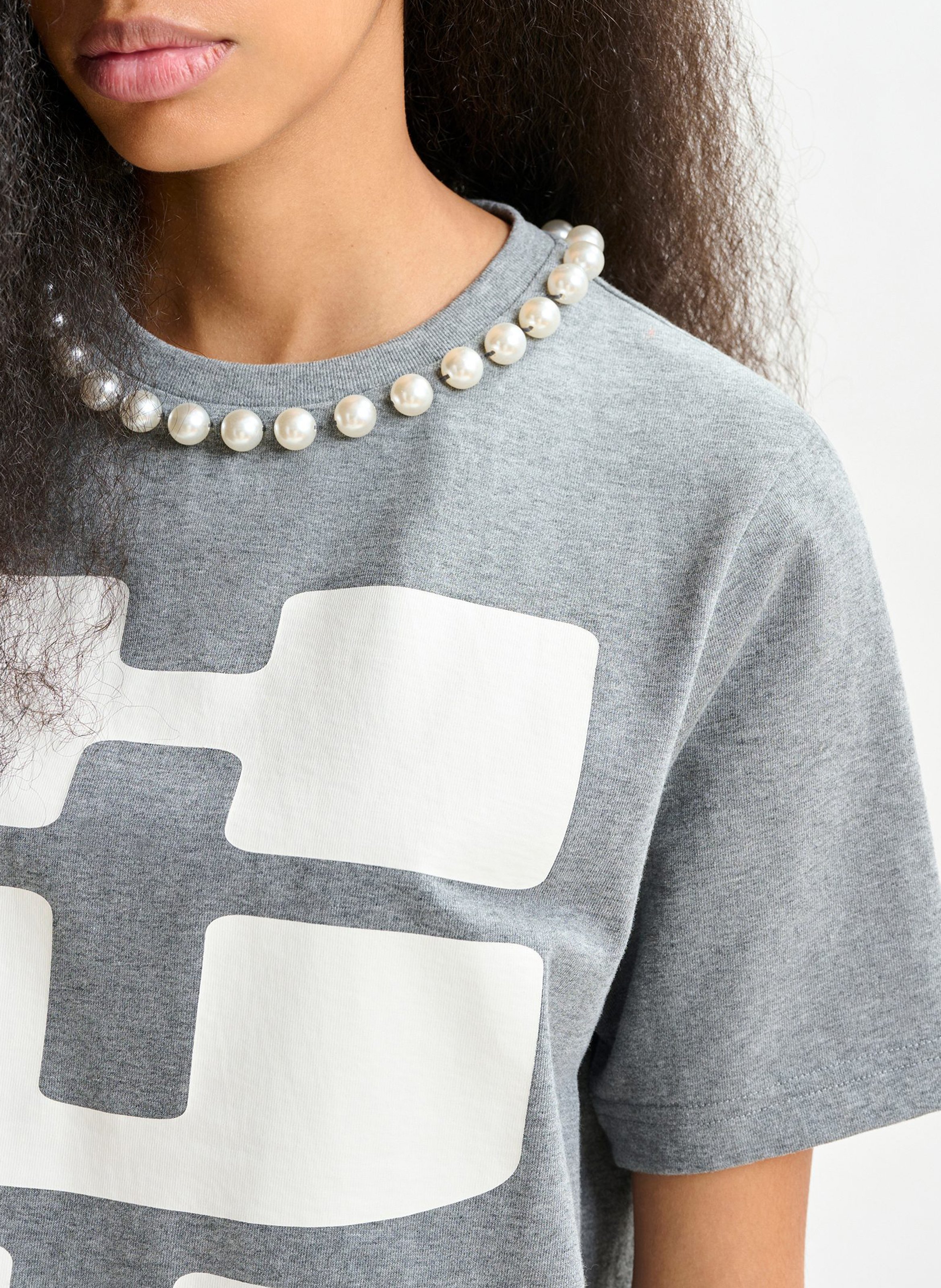 Tee-shirt col rond en coton ESSENTIEL ANTWERP Gris