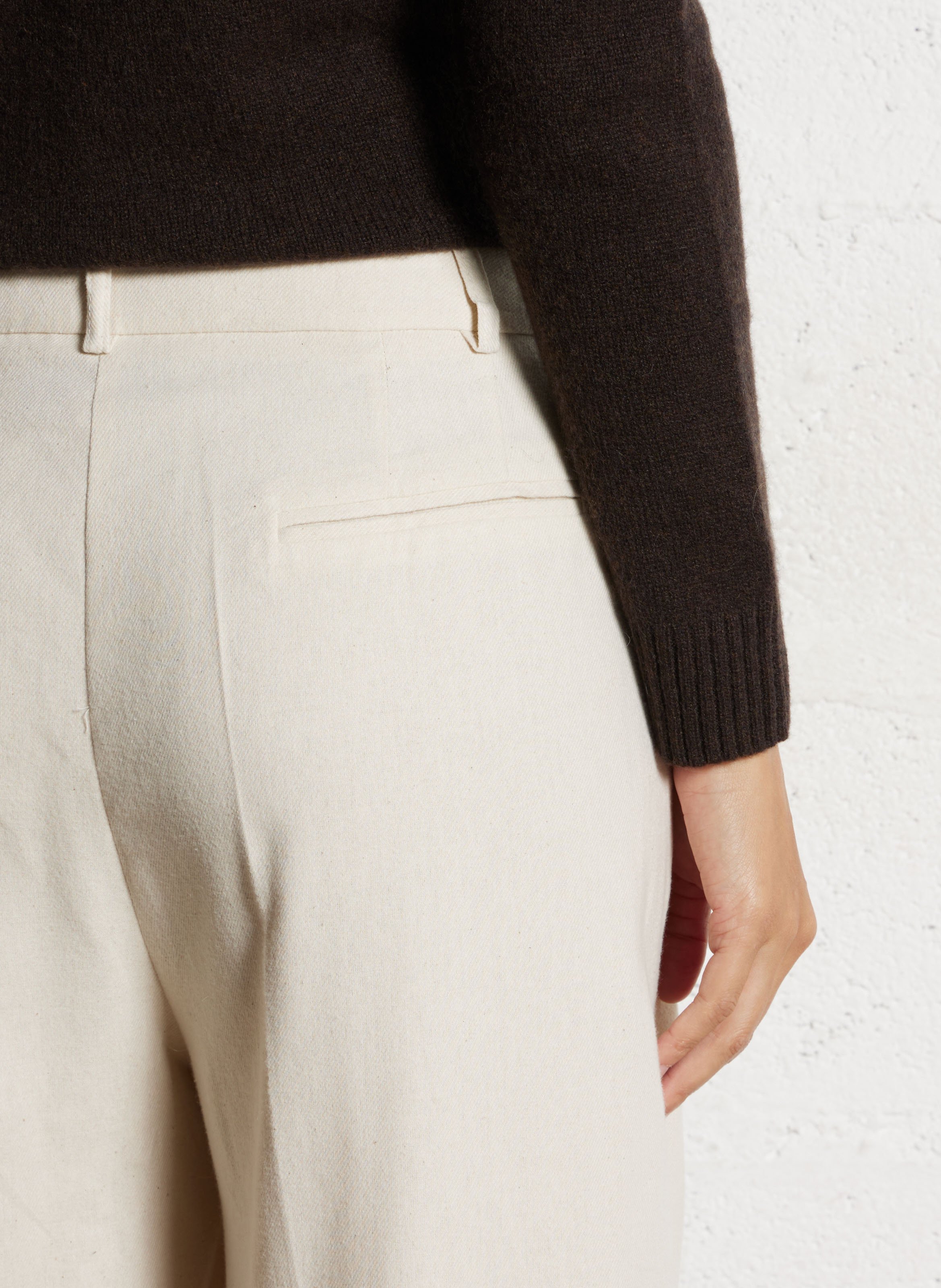 Pantalon large en coton mélangé TINSELS Blanc