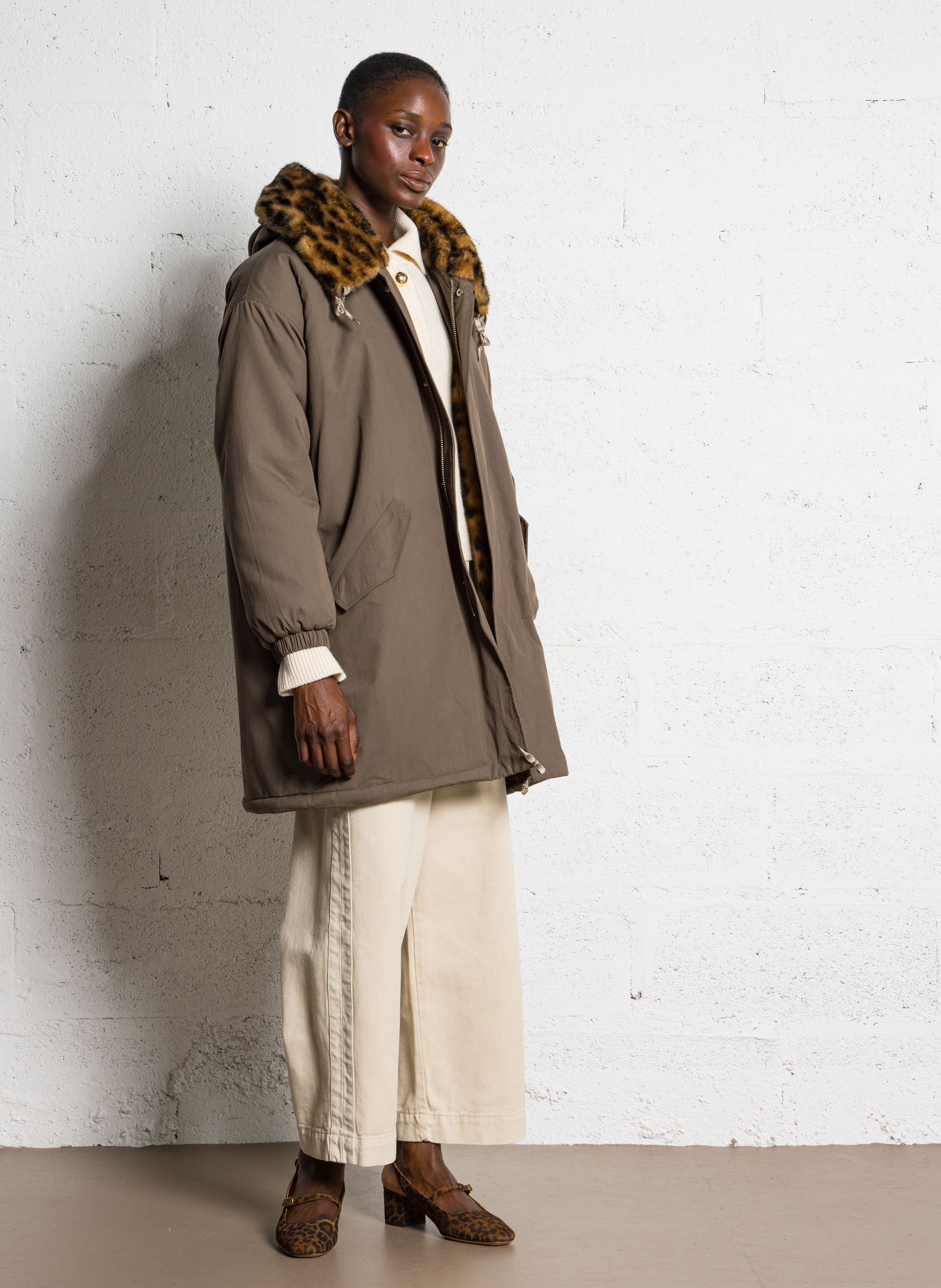 Jas met capuchon - katoenblend BELLEROSE Kaki