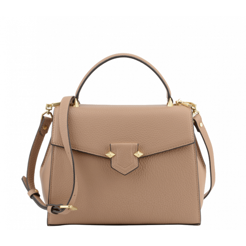 Handbag - grained calf leather POURCHET Brown