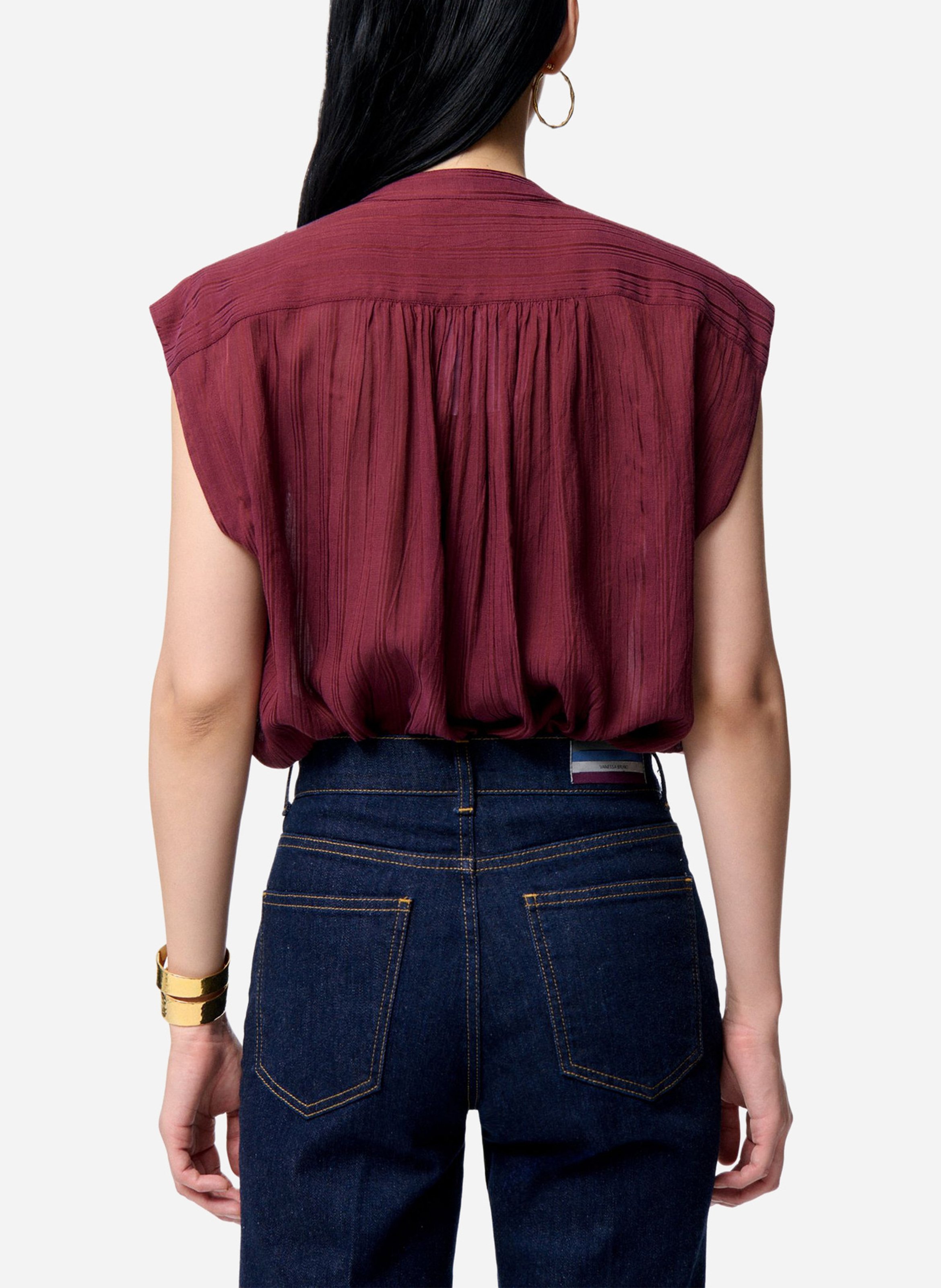 Blouse met ronde hals en fronsjes VANESSA BRUNO Rood