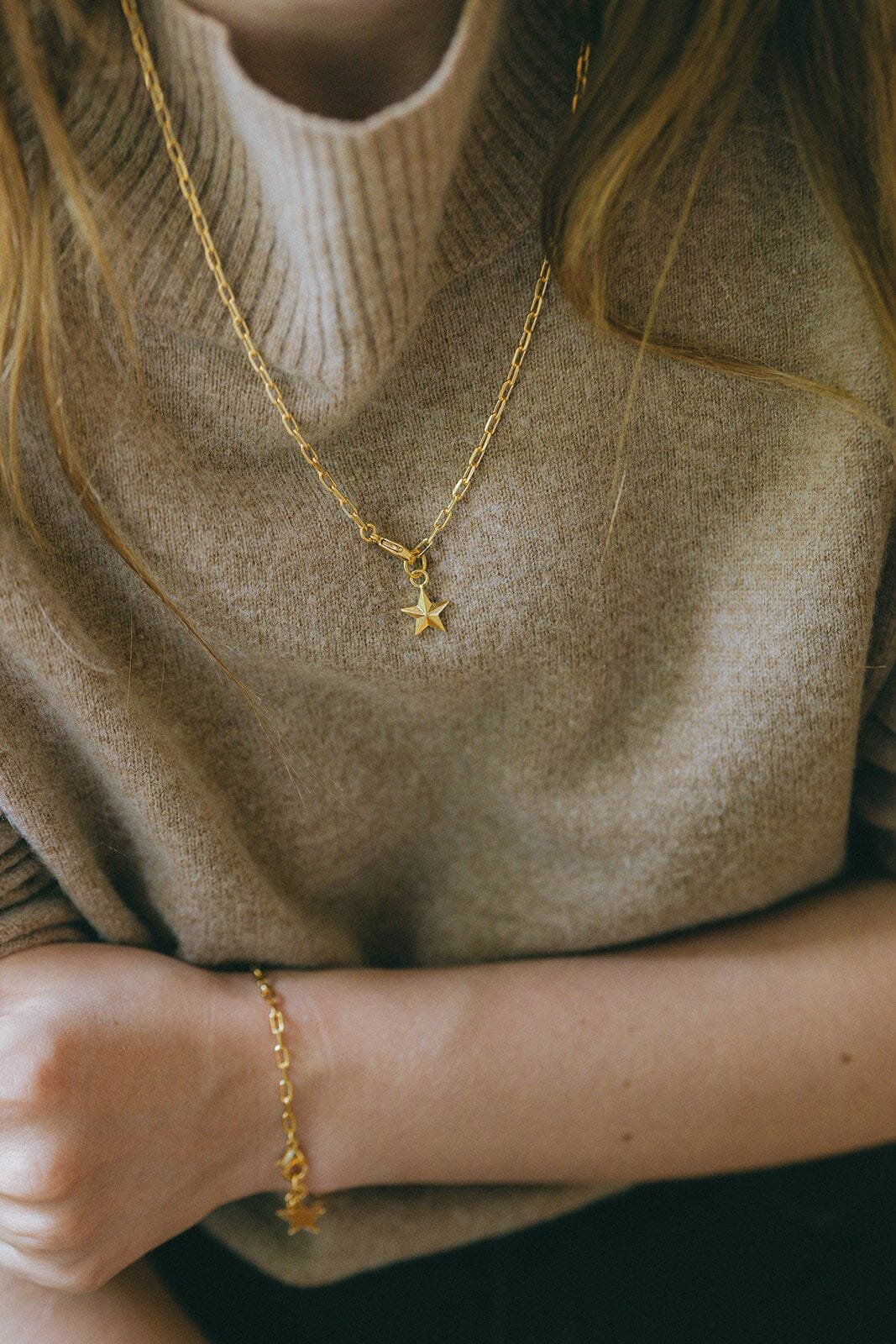 Silver-plated star necklace MONSIEUR SIMONE Golden