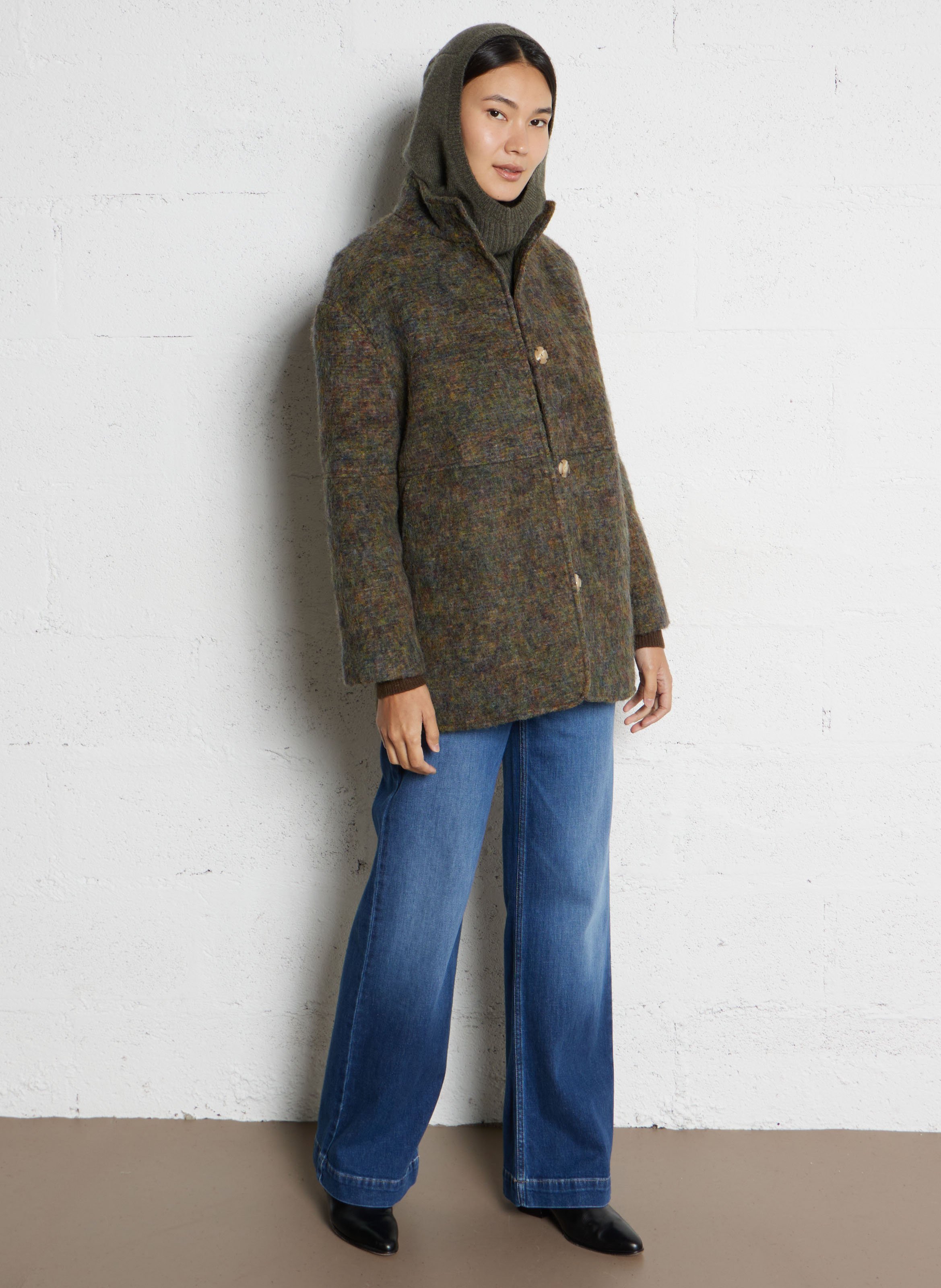 Pull col montant  SEE U SOON Kaki