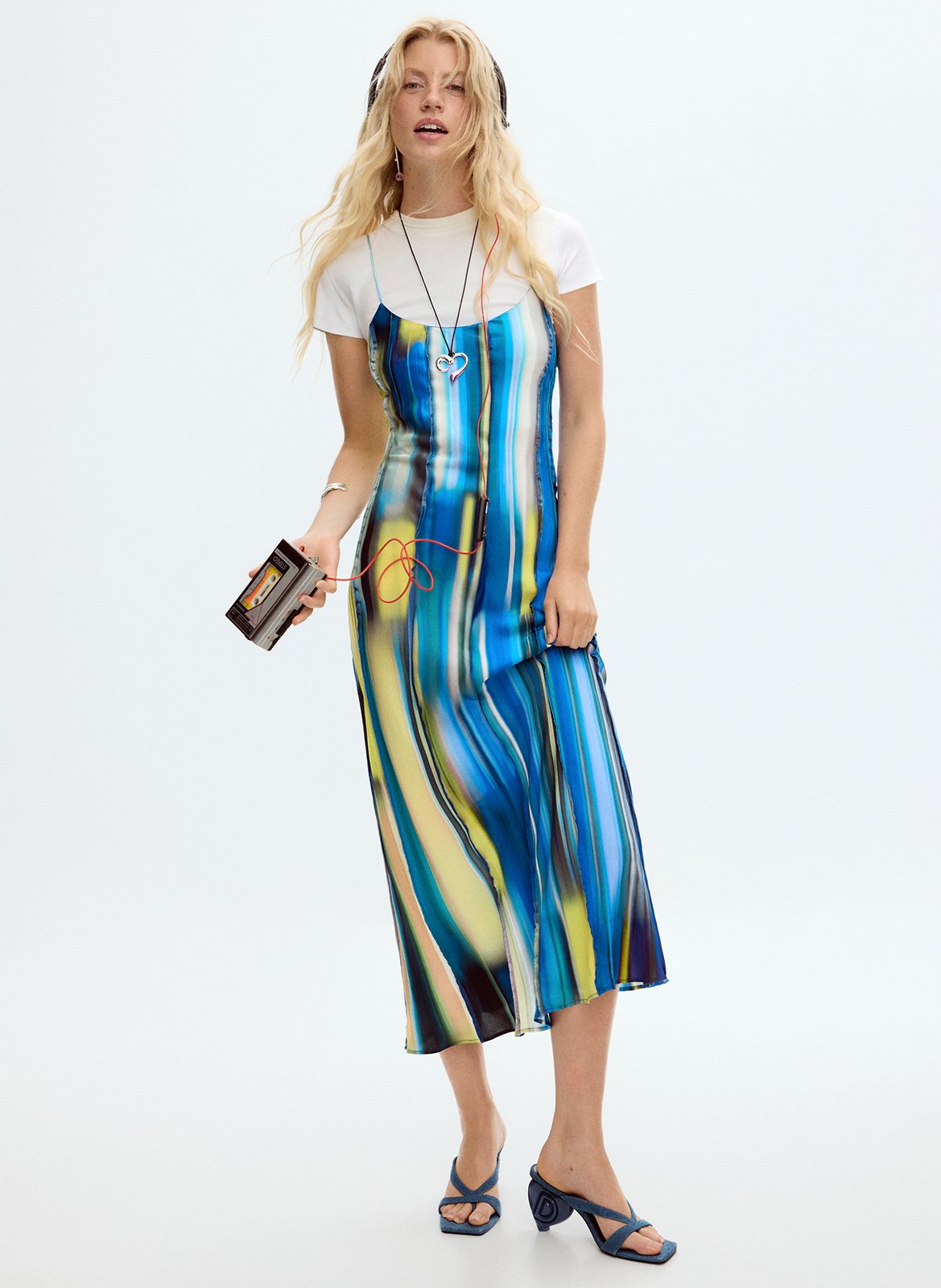 Robe fluide 2 en 1 imprimée  DESIGUAL Bleu